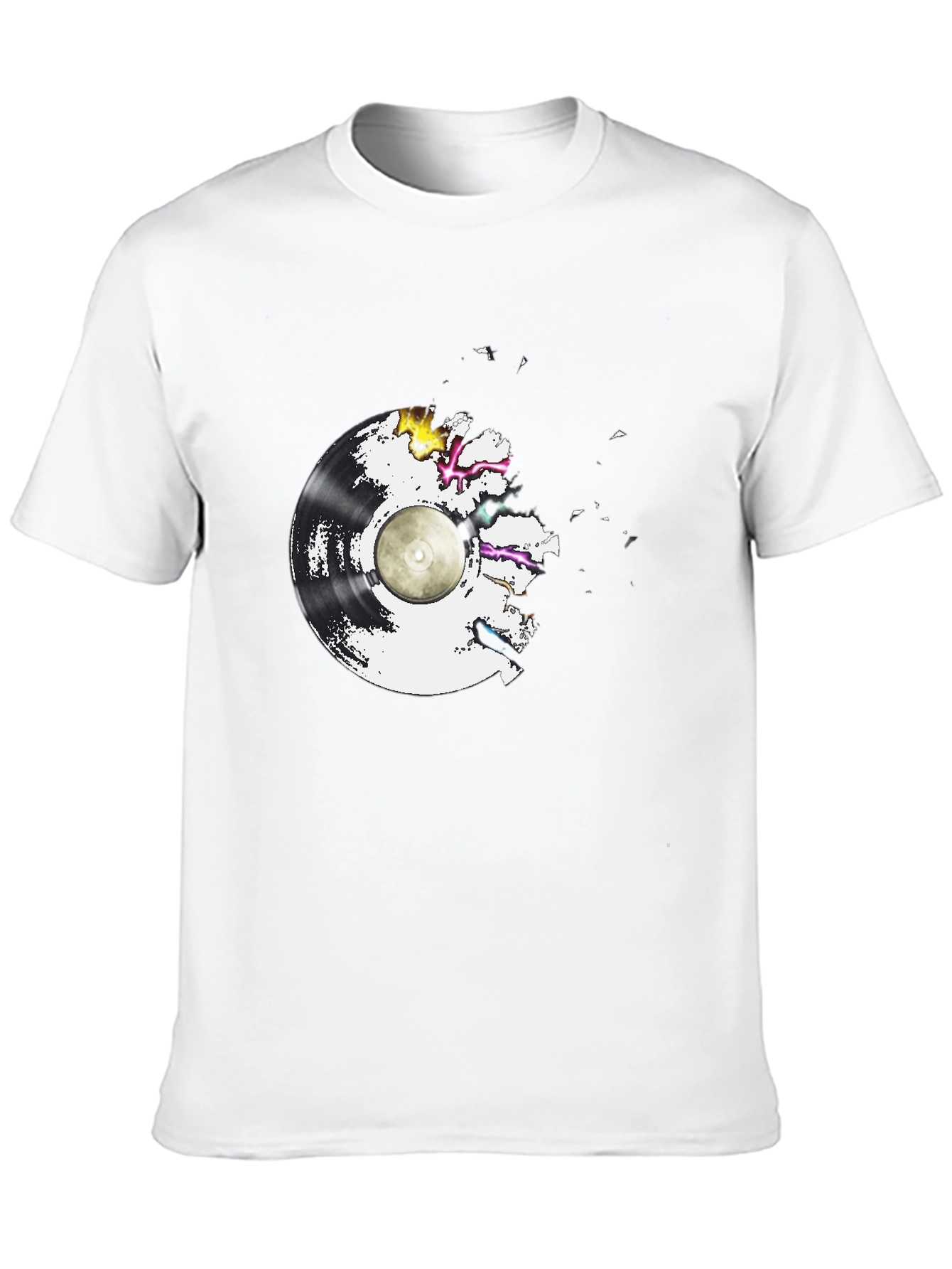 Vinyl Record Graphic Tee - Black