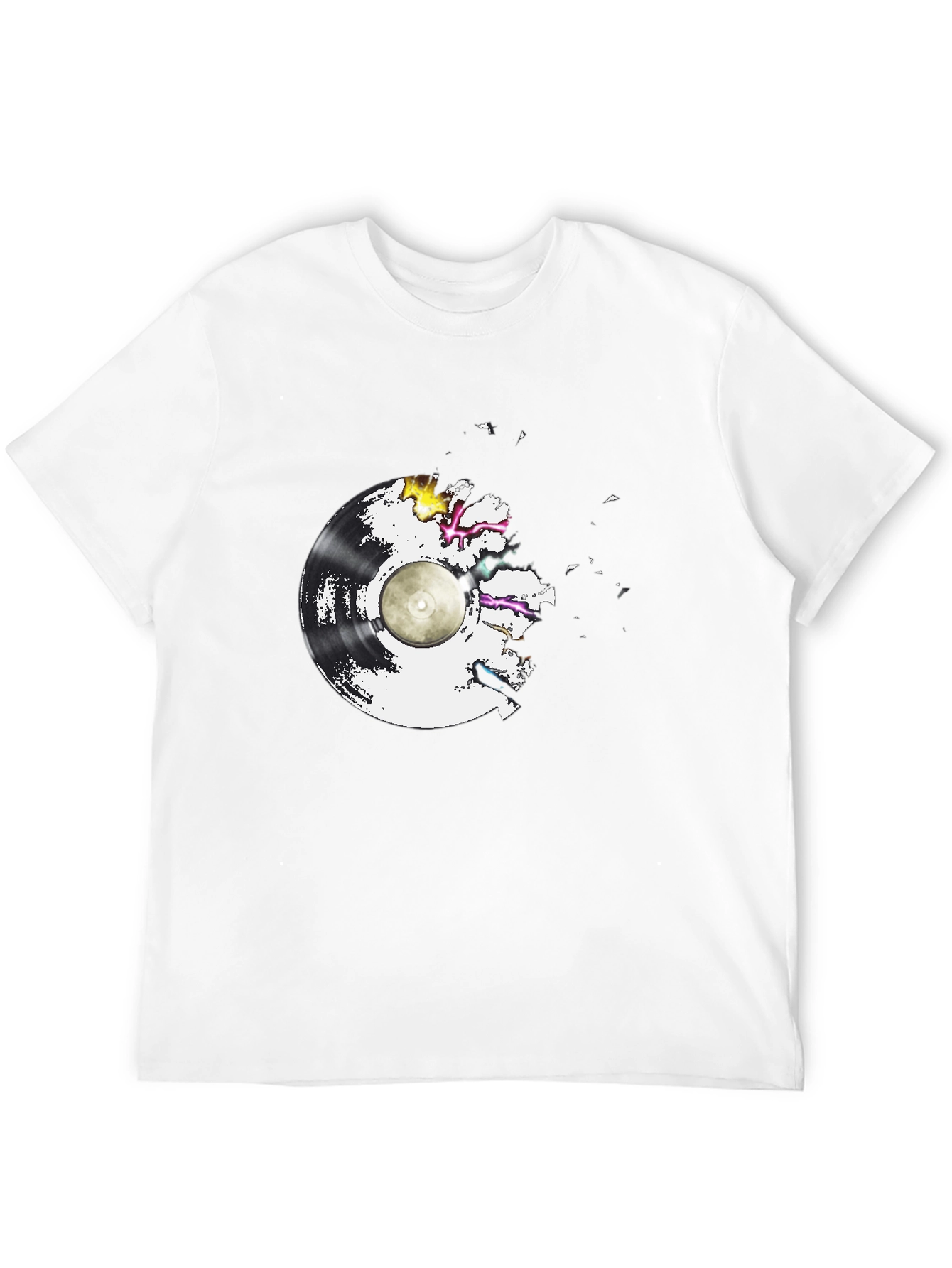 Vinyl Record Graphic Tee - Black