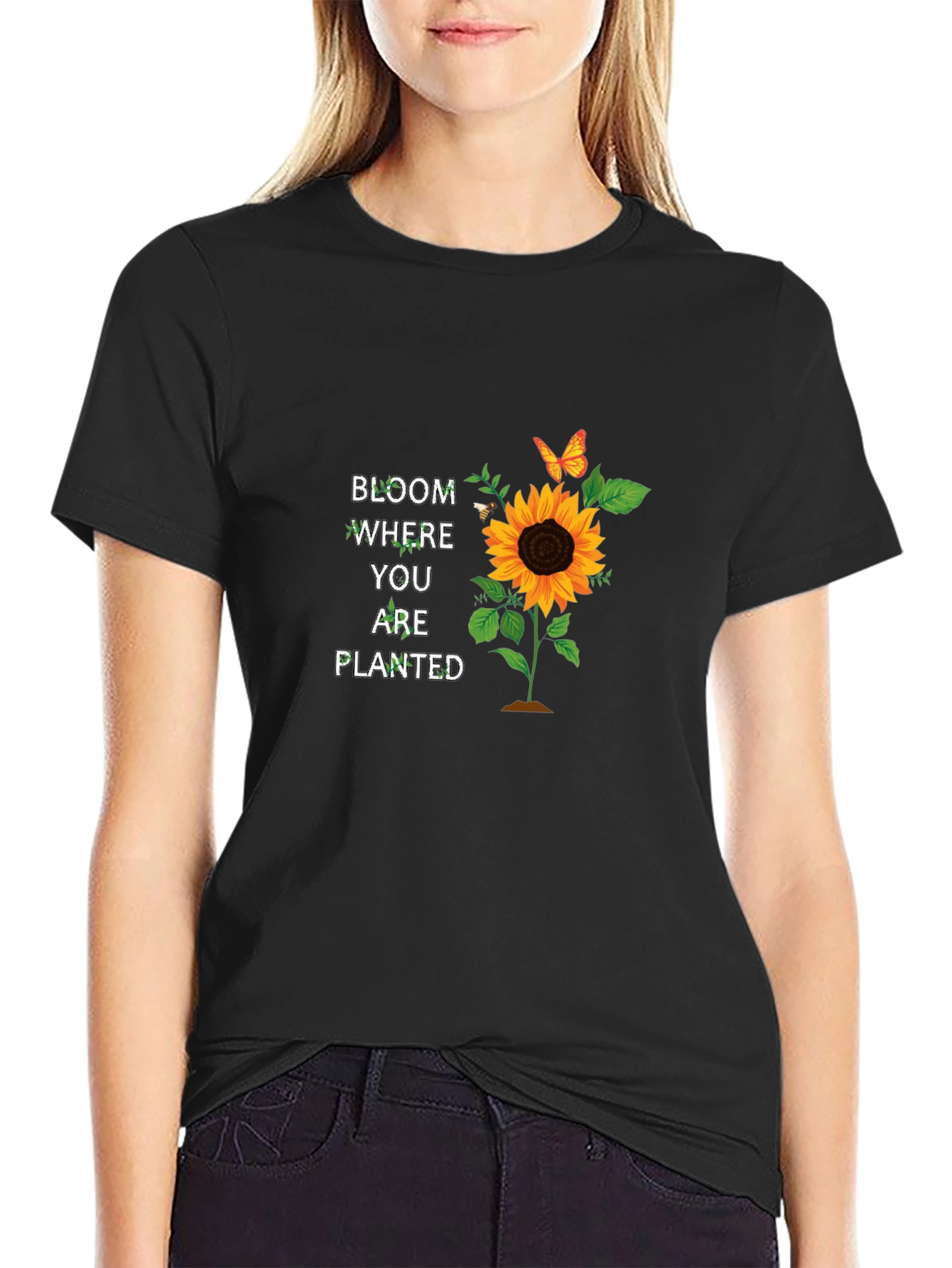 Bloom Where You are Planted Sunflower T-Shirt