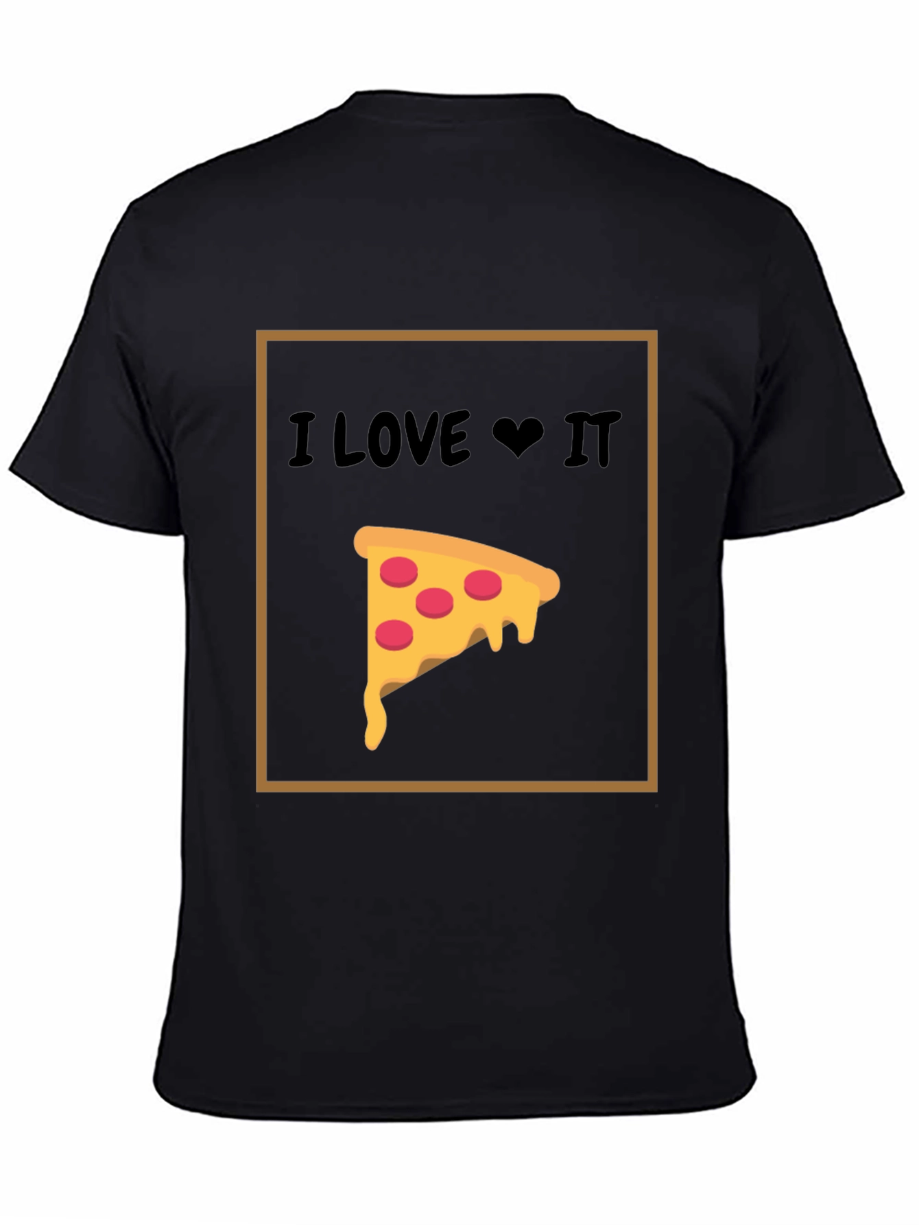 I Love Pizza T-Shirt - Black Cotton Graphic Tee