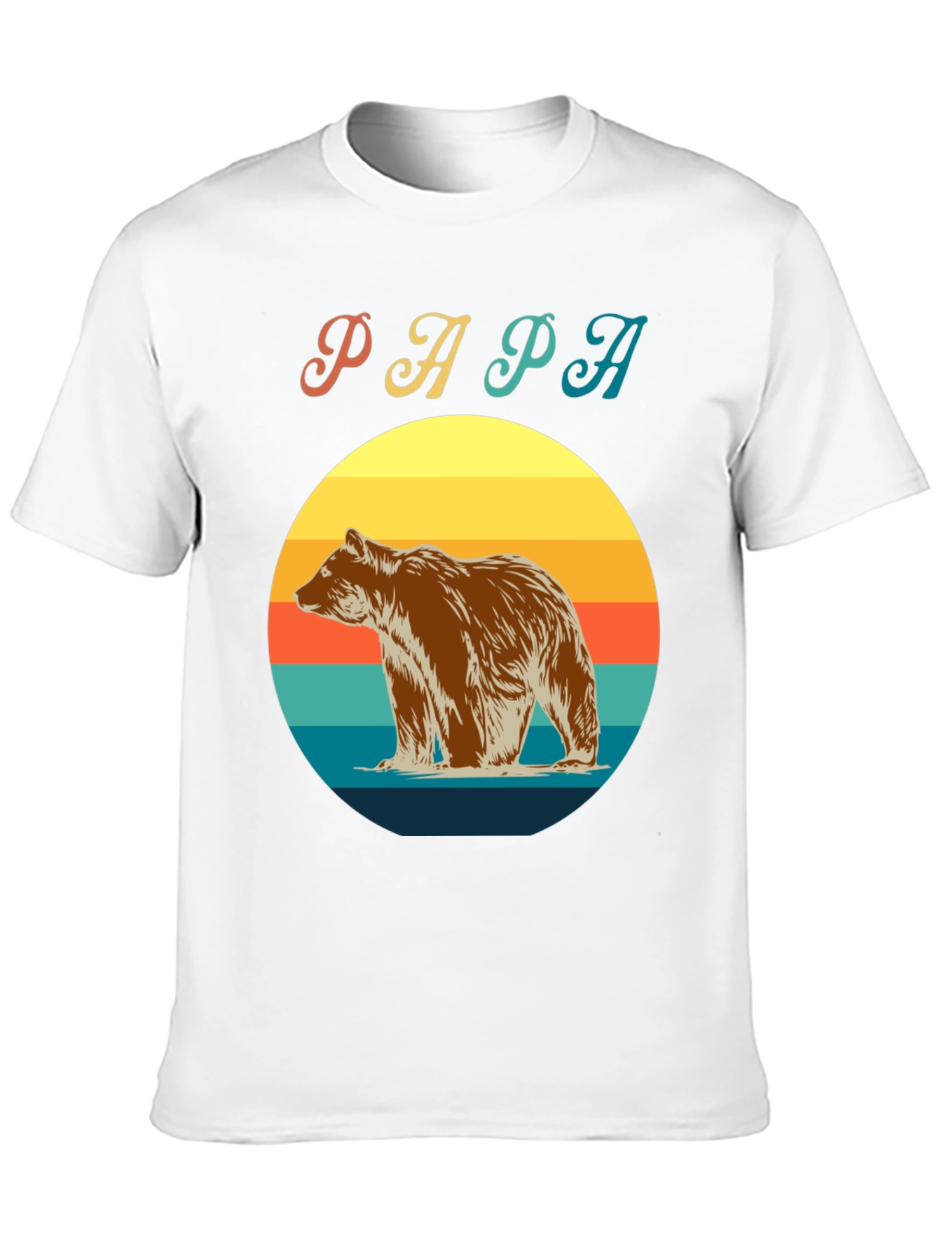 Papa Bear Retro Sunset T-Shirt