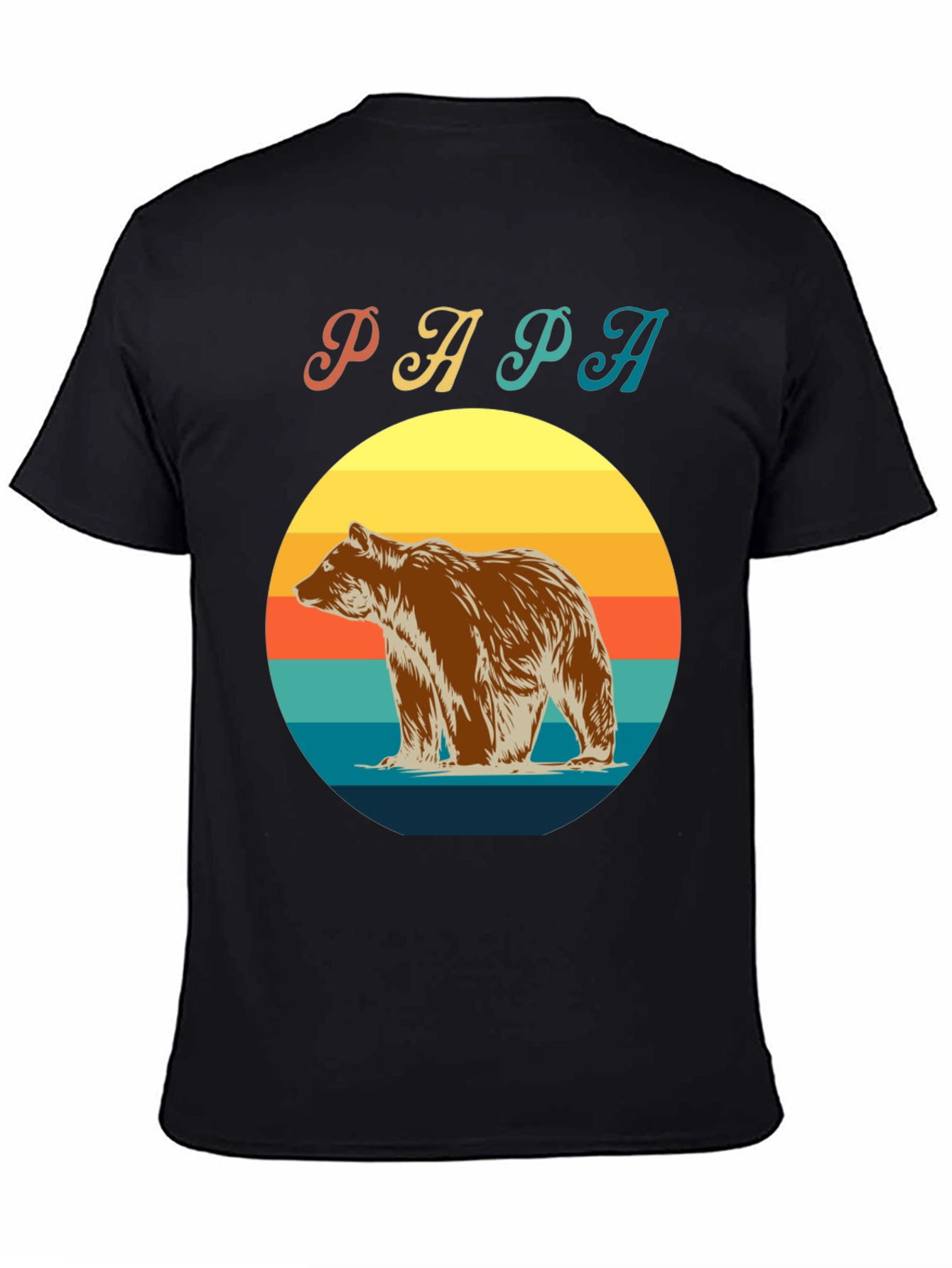 Papa Bear Retro Sunset T-Shirt