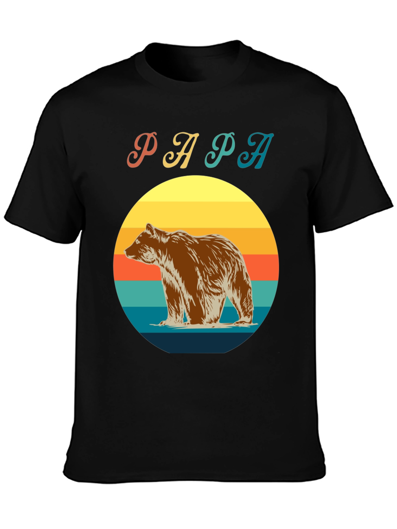 Papa Bear Retro Sunset T-Shirt