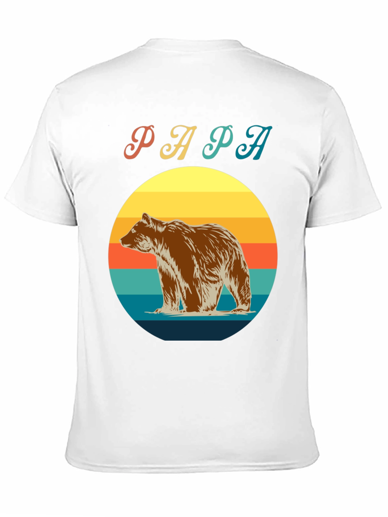 Papa Bear Retro Sunset T-Shirt