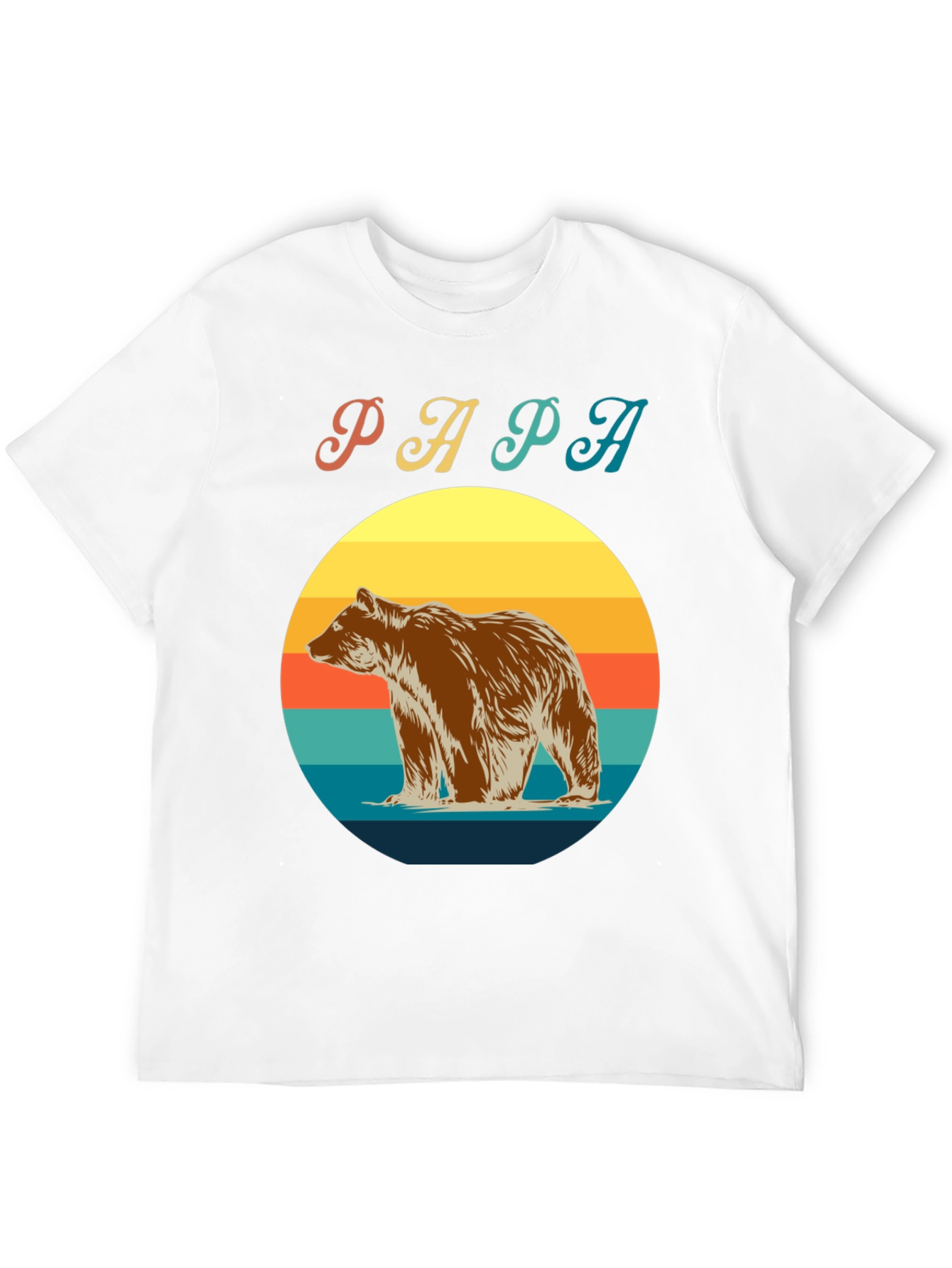 Papa Bear Retro Sunset T-Shirt
