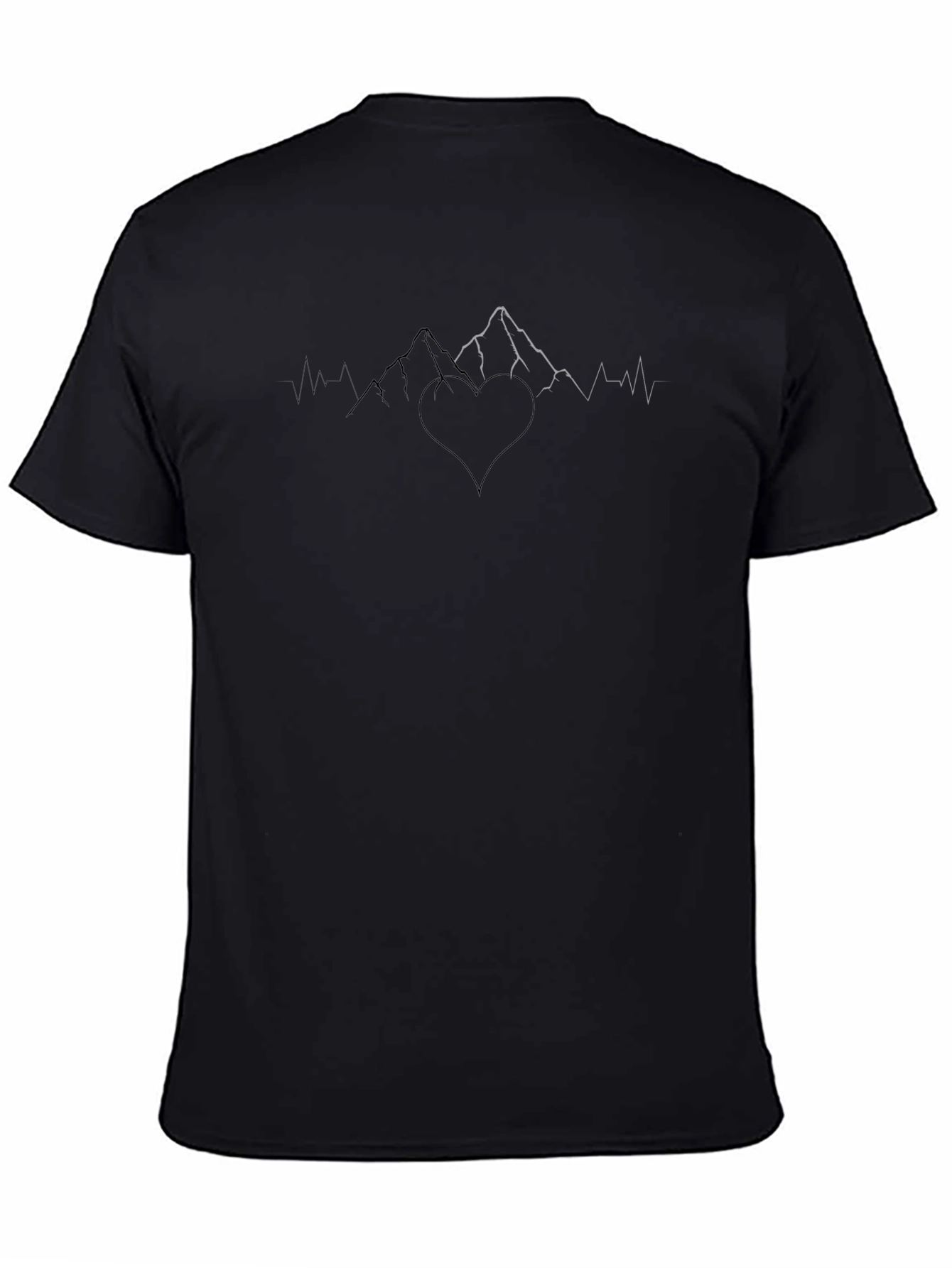 Heartbeat Mountain Graphic Tee - Black