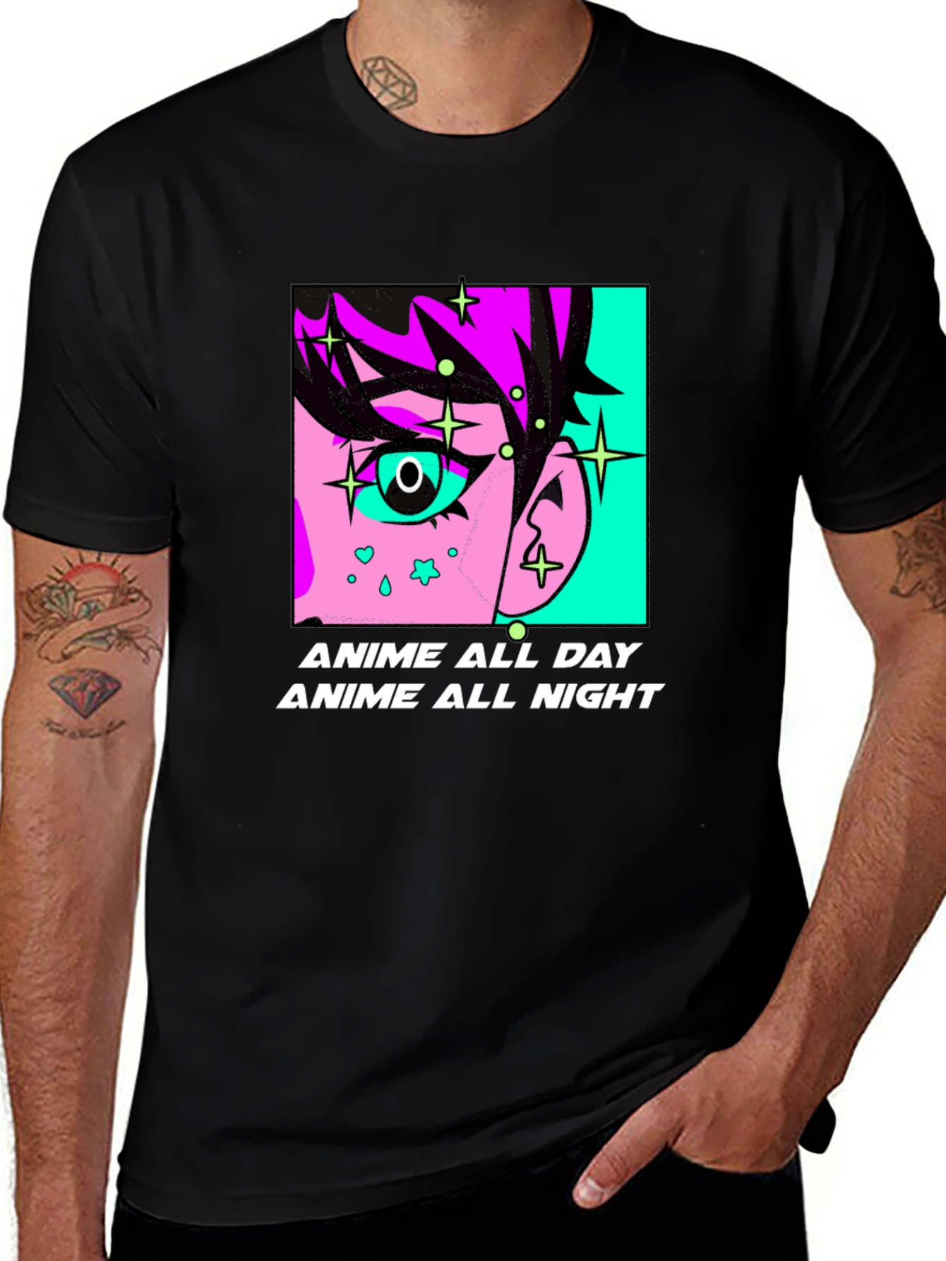 Anime All Day & Night Graphic Tee