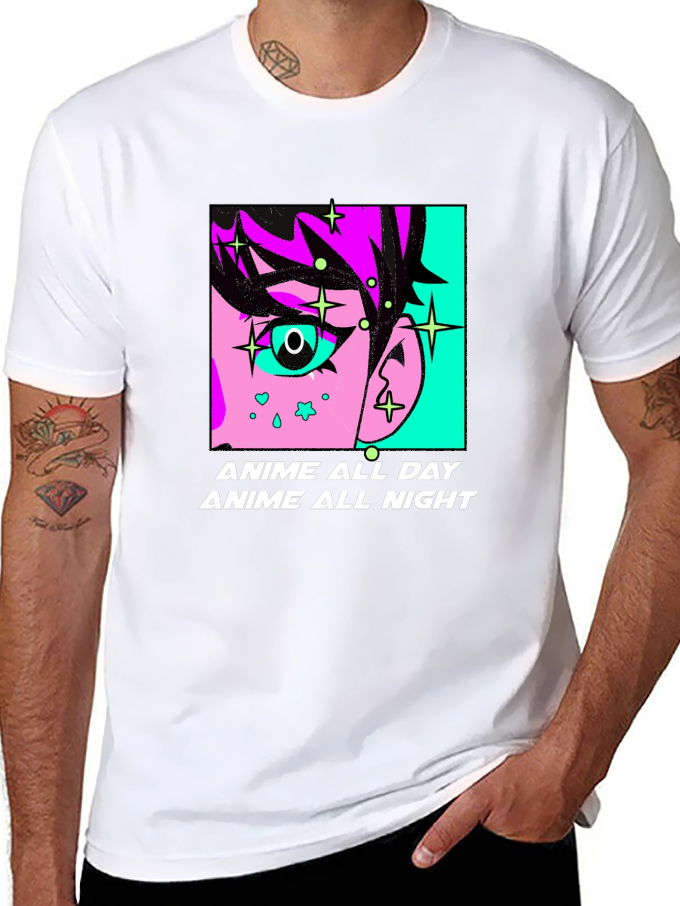 Anime All Day & Night Graphic Tee