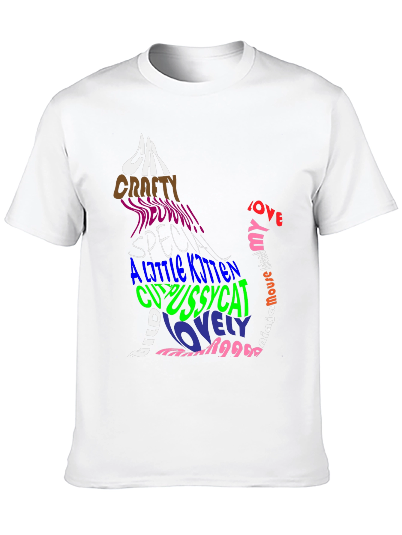 Cat Lover Graphic Tee - Stylish Word Art