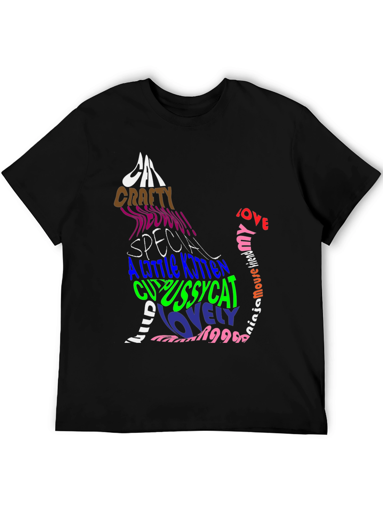 Cat Lover Graphic Tee - Stylish Word Art