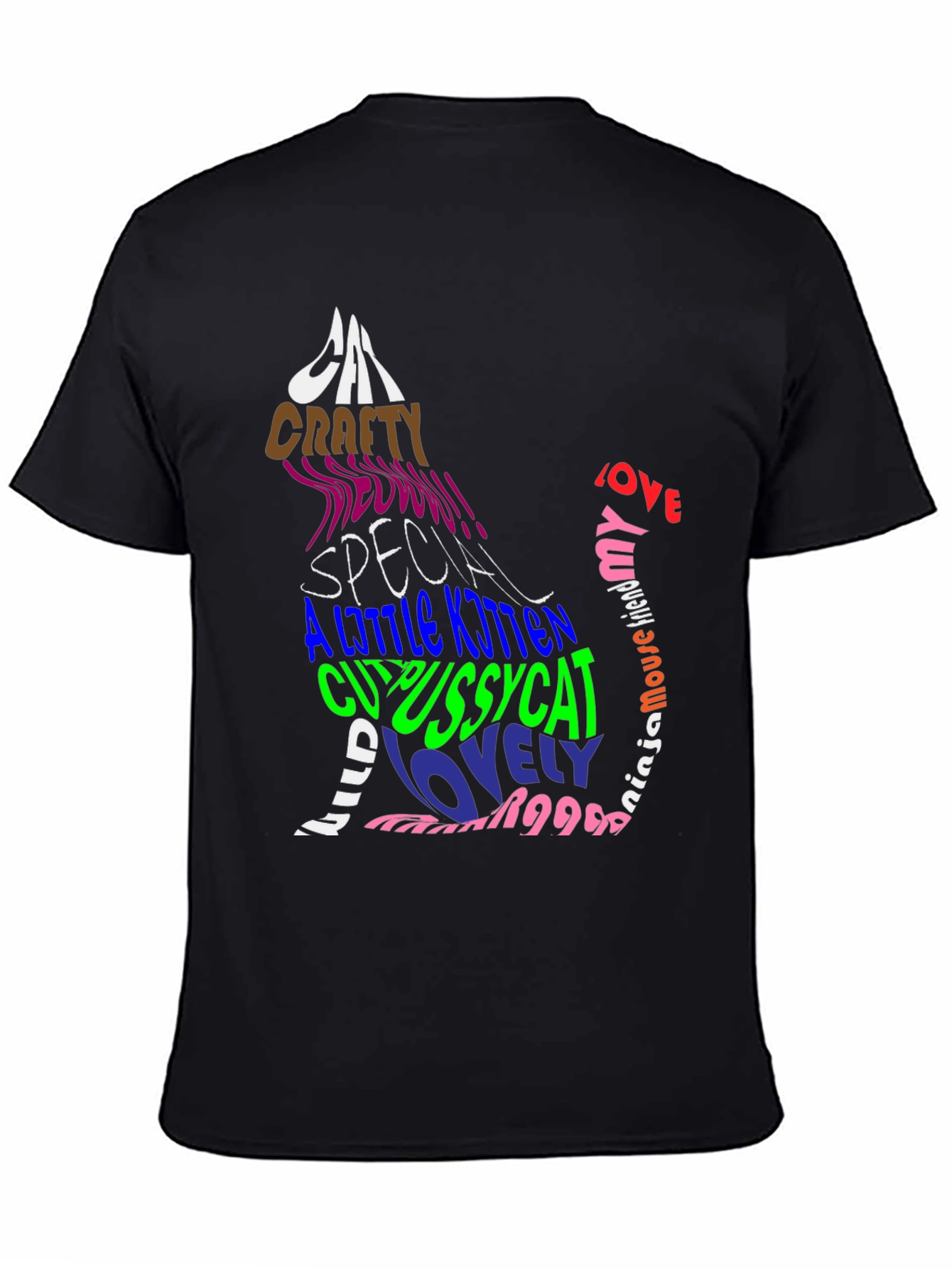 Cat Lover Graphic Tee - Stylish Word Art