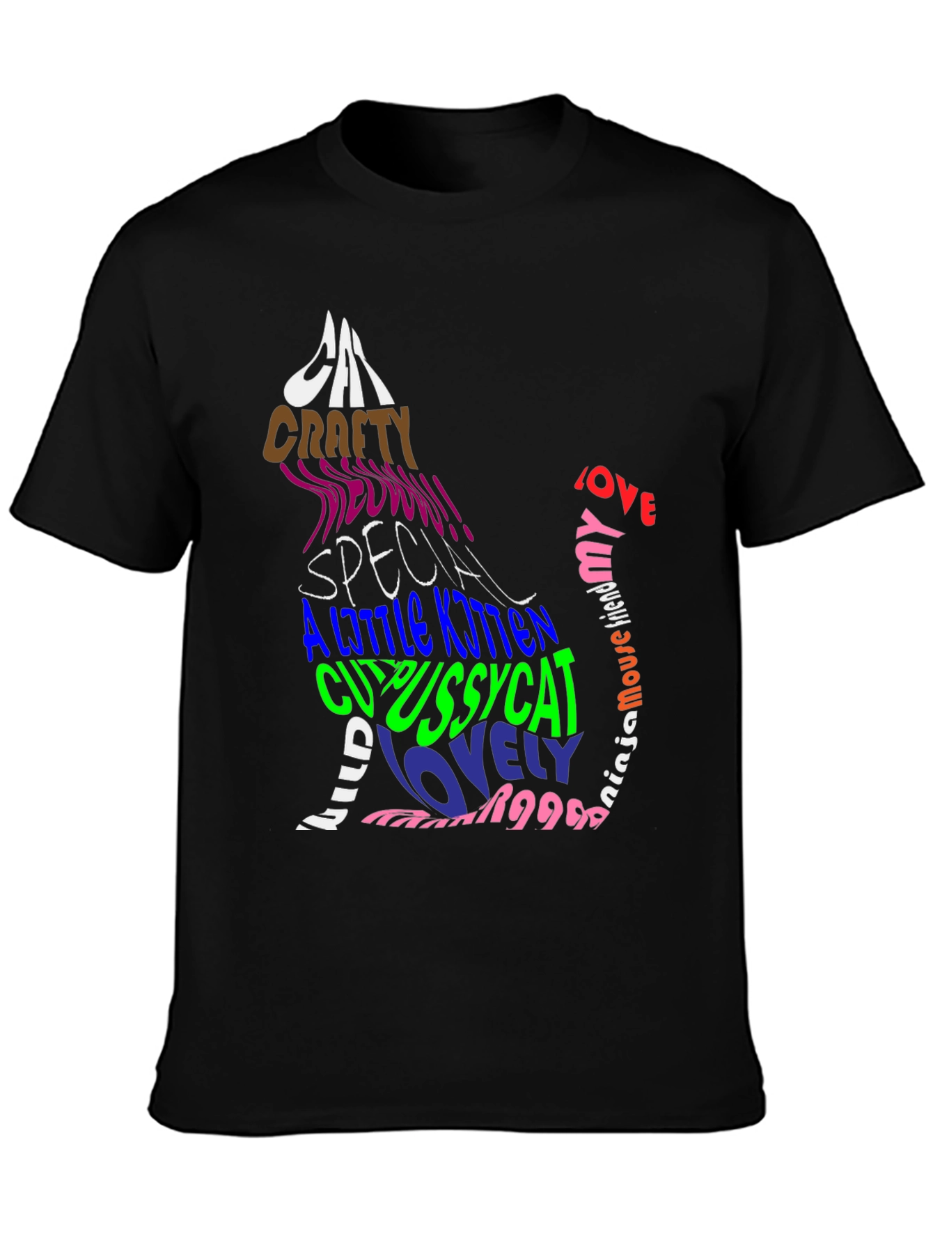 Cat Lover Graphic Tee - Stylish Word Art