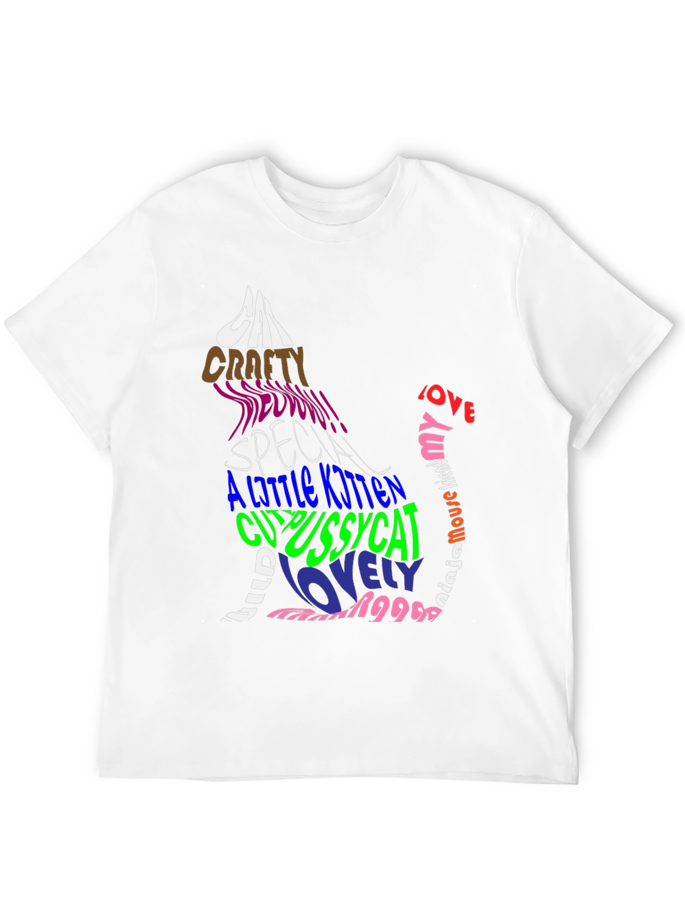 Cat Lover Graphic Tee - Stylish Word Art