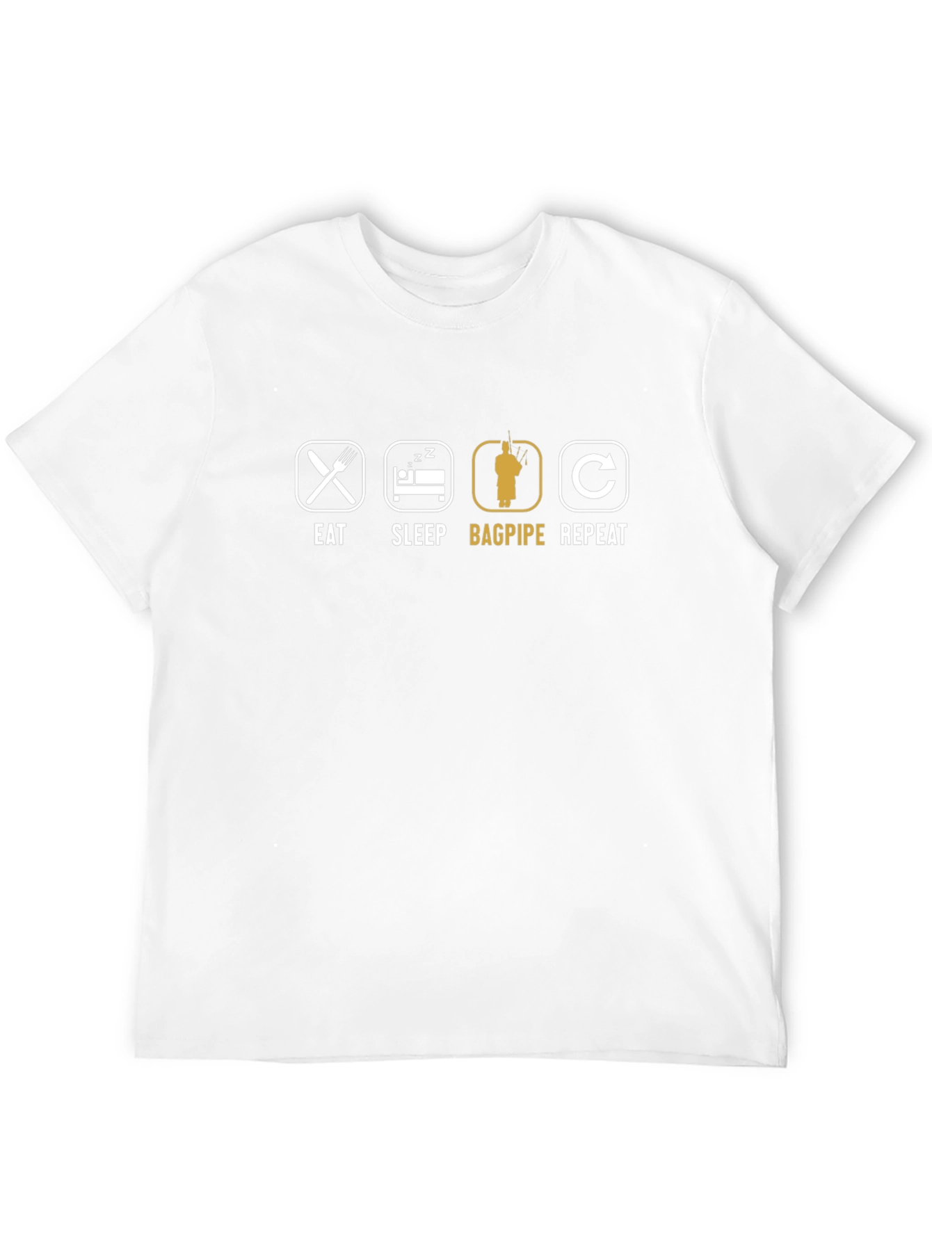 Eat Sleep Bagpipe Repeat Black T-Shirt
