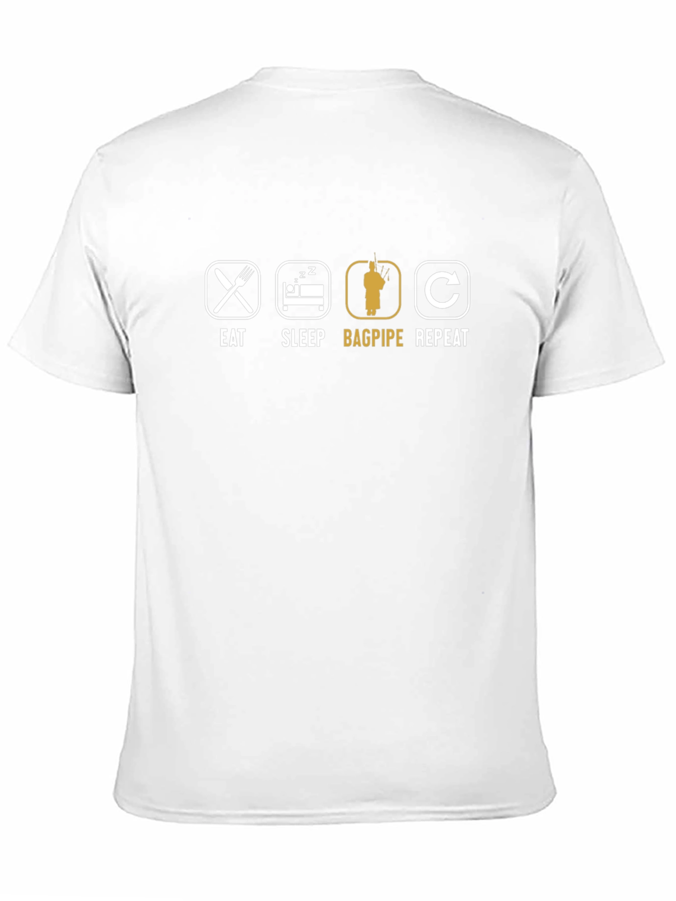 Eat Sleep Bagpipe Repeat Black T-Shirt