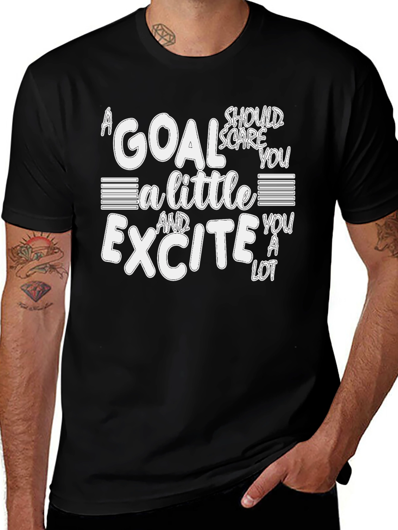 Goal Scare Excite Black Graphic Tee