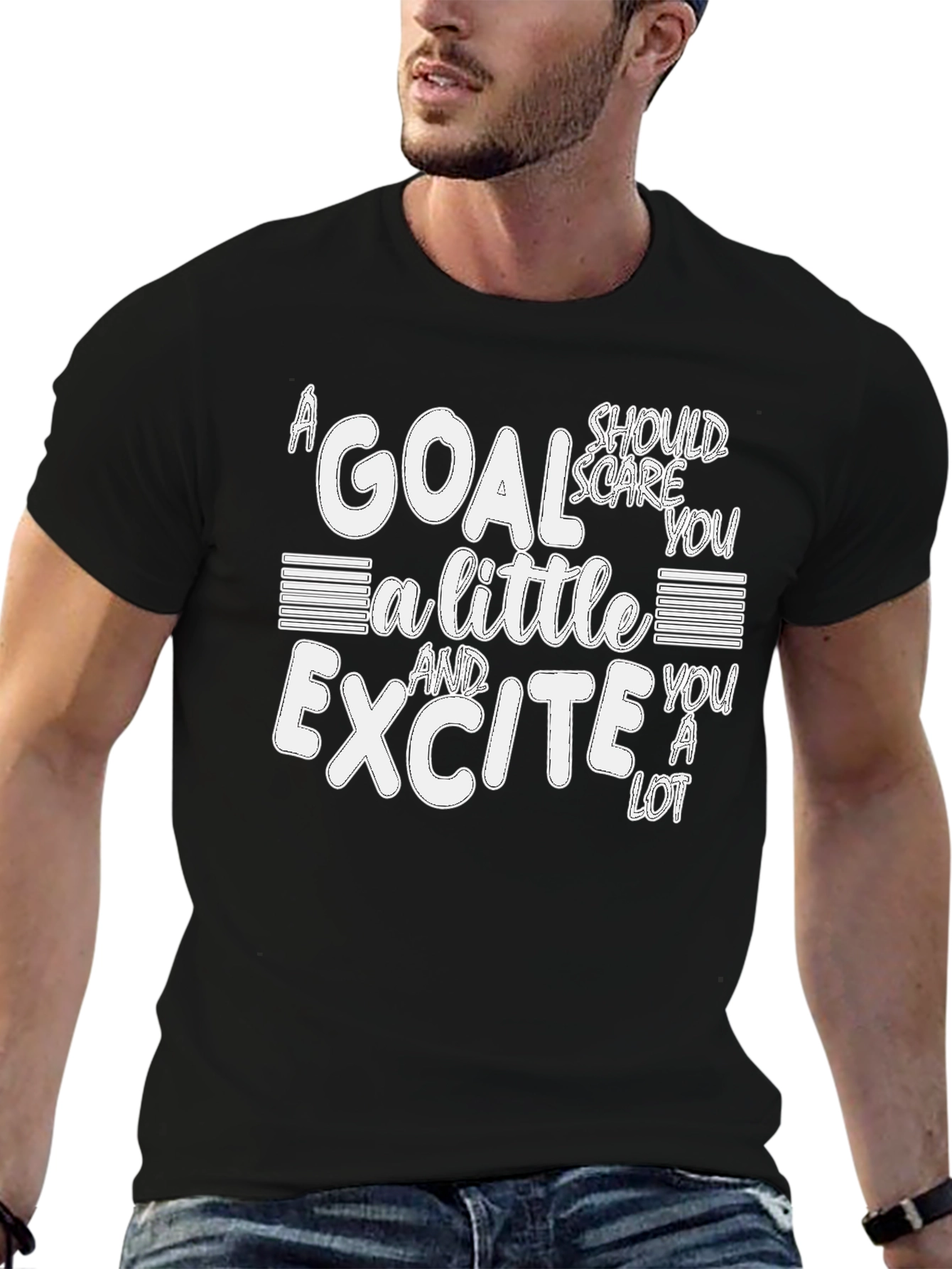 Goal Scare Excite Black Graphic Tee