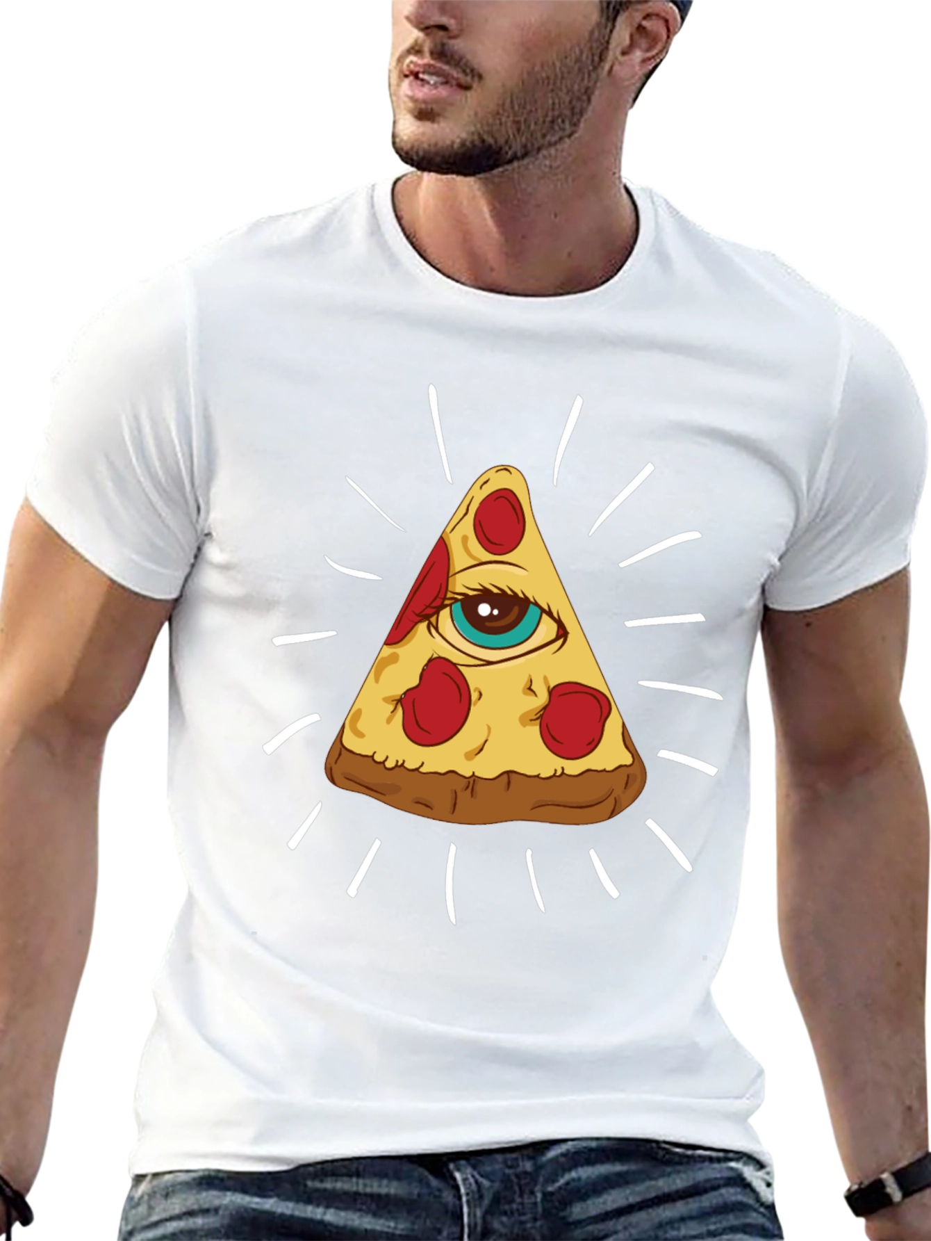 Pizza Illuminati T-Shirt - All Seeing Slice