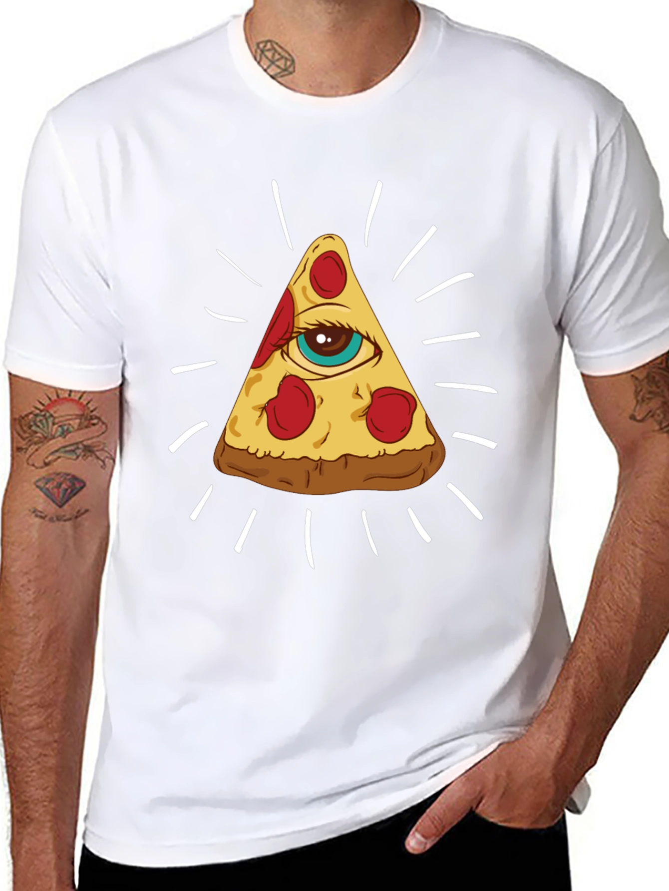 Pizza Illuminati T-Shirt - All Seeing Slice