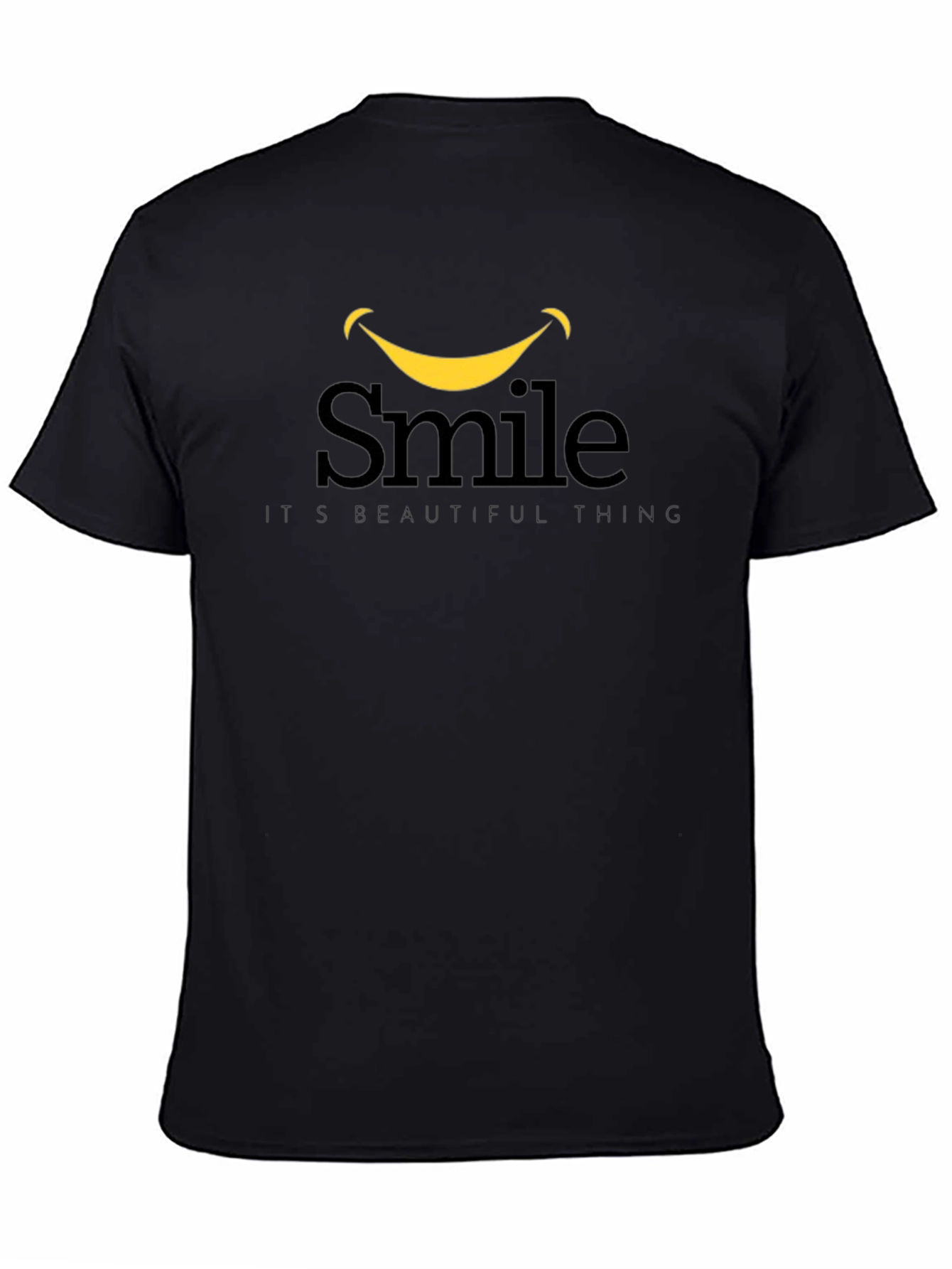 Smile Graphic Print Black T-Shirt