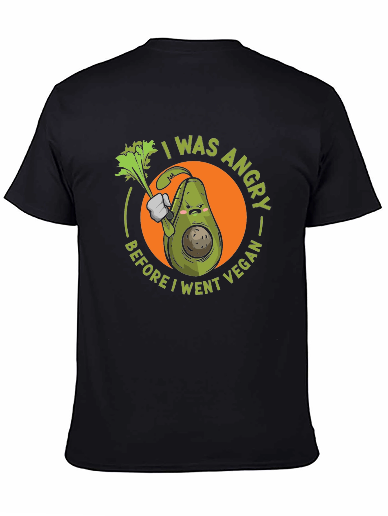 Angry Vegan Avocado T-Shirt - Funny Vegetarian Tee