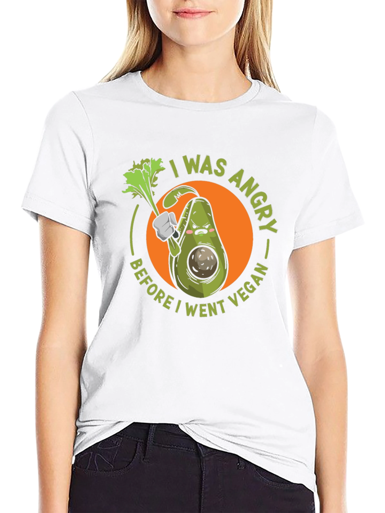 Angry Vegan Avocado T-Shirt - Funny Vegetarian Tee