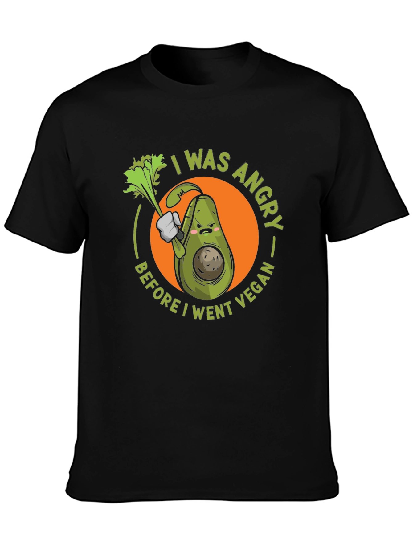 Angry Vegan Avocado T-Shirt - Funny Vegetarian Tee