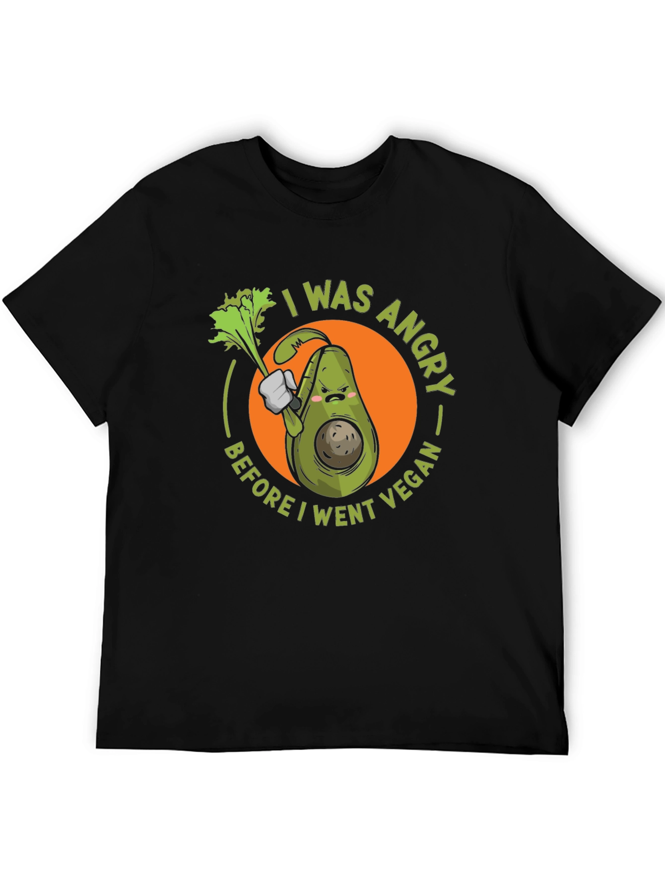 Angry Vegan Avocado T-Shirt - Funny Vegetarian Tee