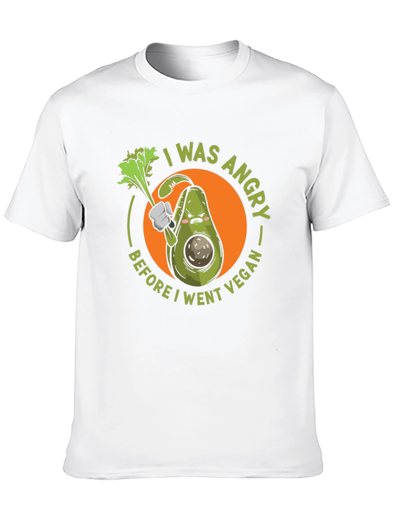 Angry Vegan Avocado T-Shirt - Funny Vegetarian Tee