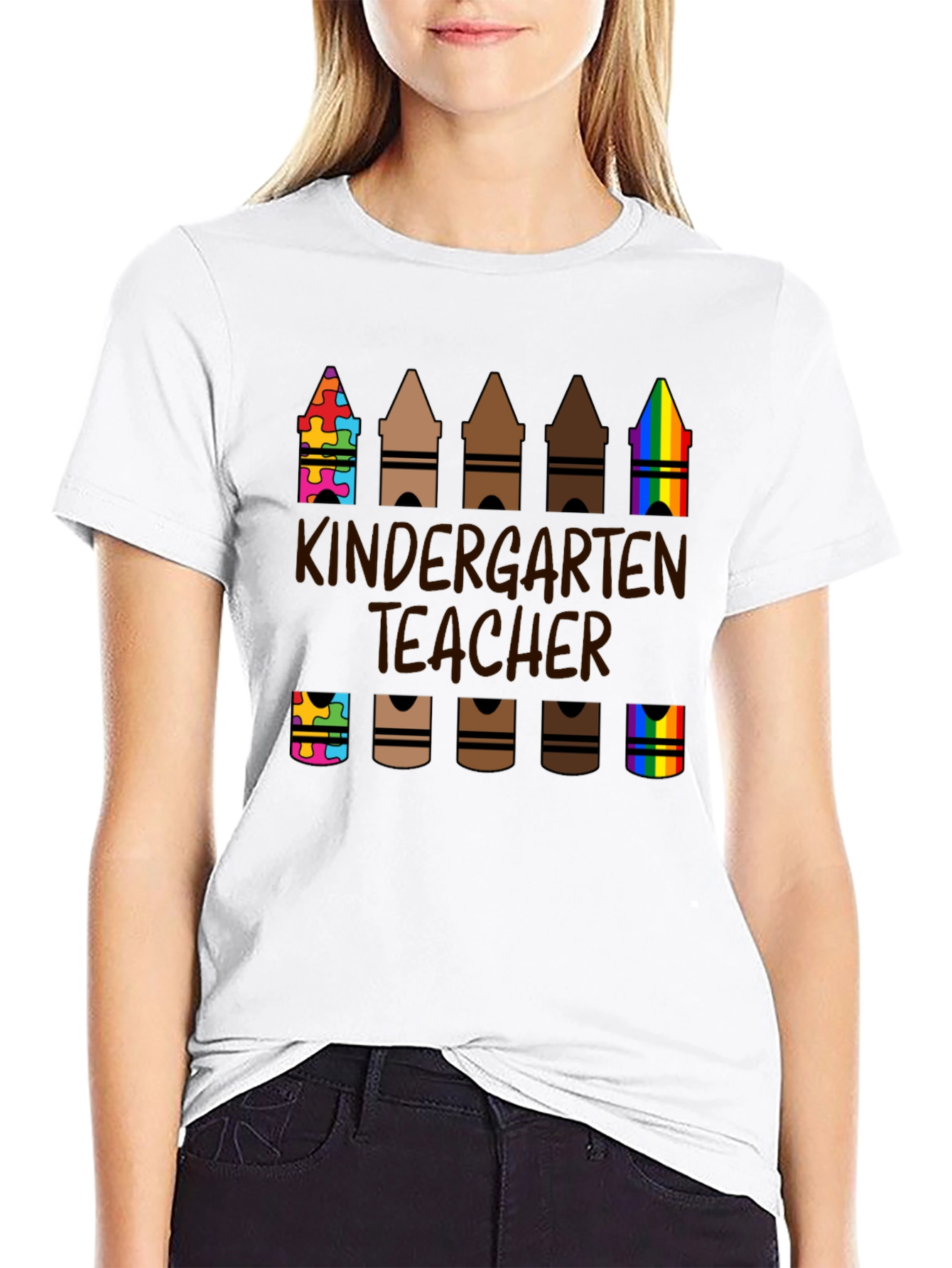 Kindergarten Teacher Crayon T-Shirt