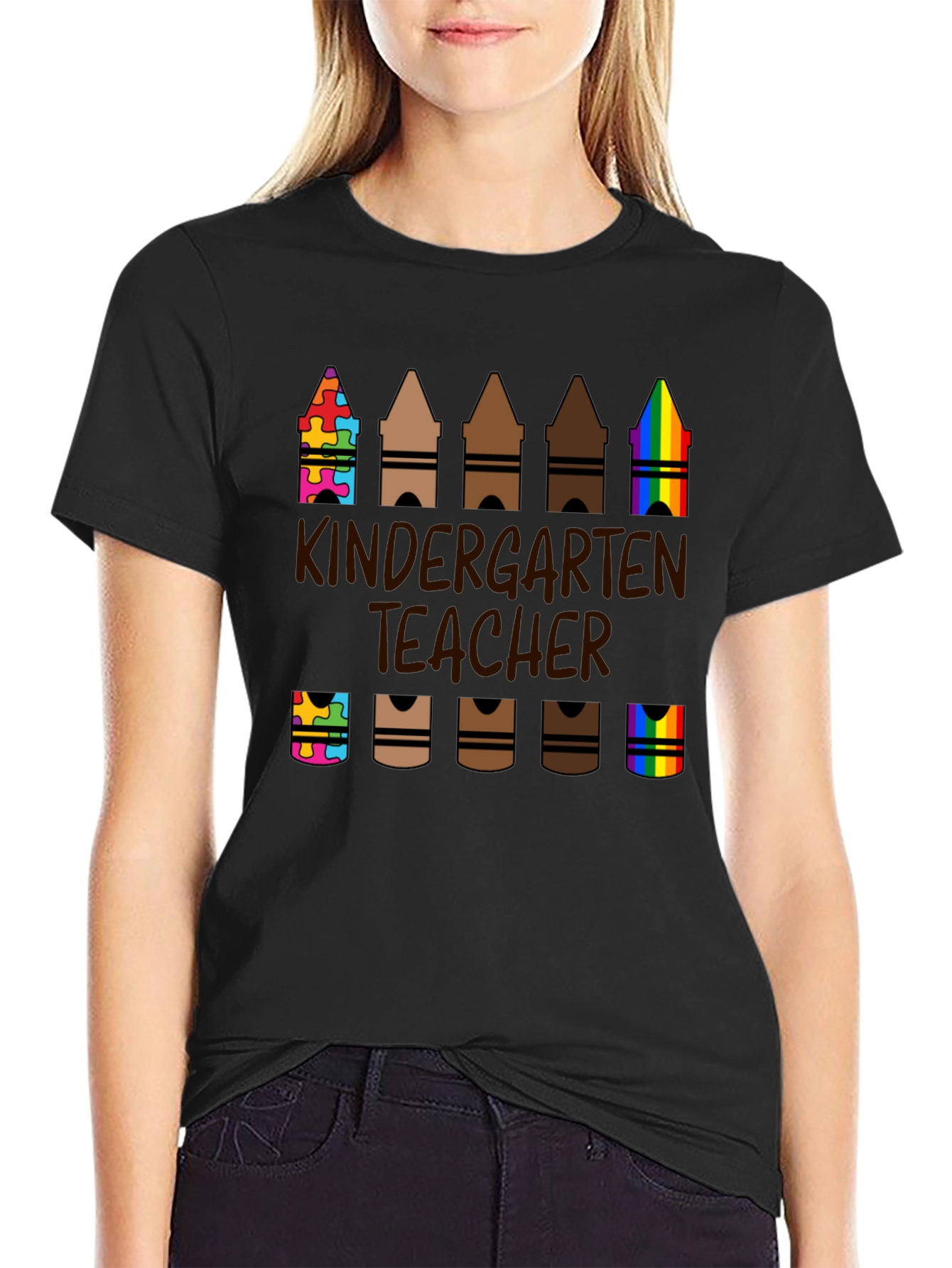 Kindergarten Teacher Crayon T-Shirt