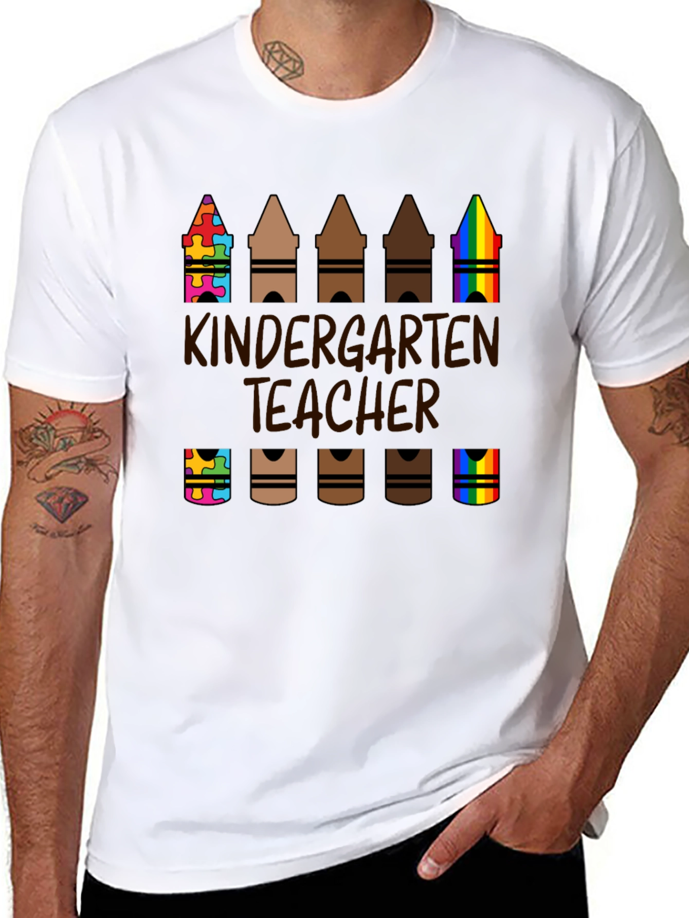 Kindergarten Teacher Crayon T-Shirt