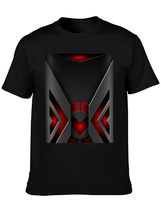 Futuristic Red & Gray Graphic T-Shirt