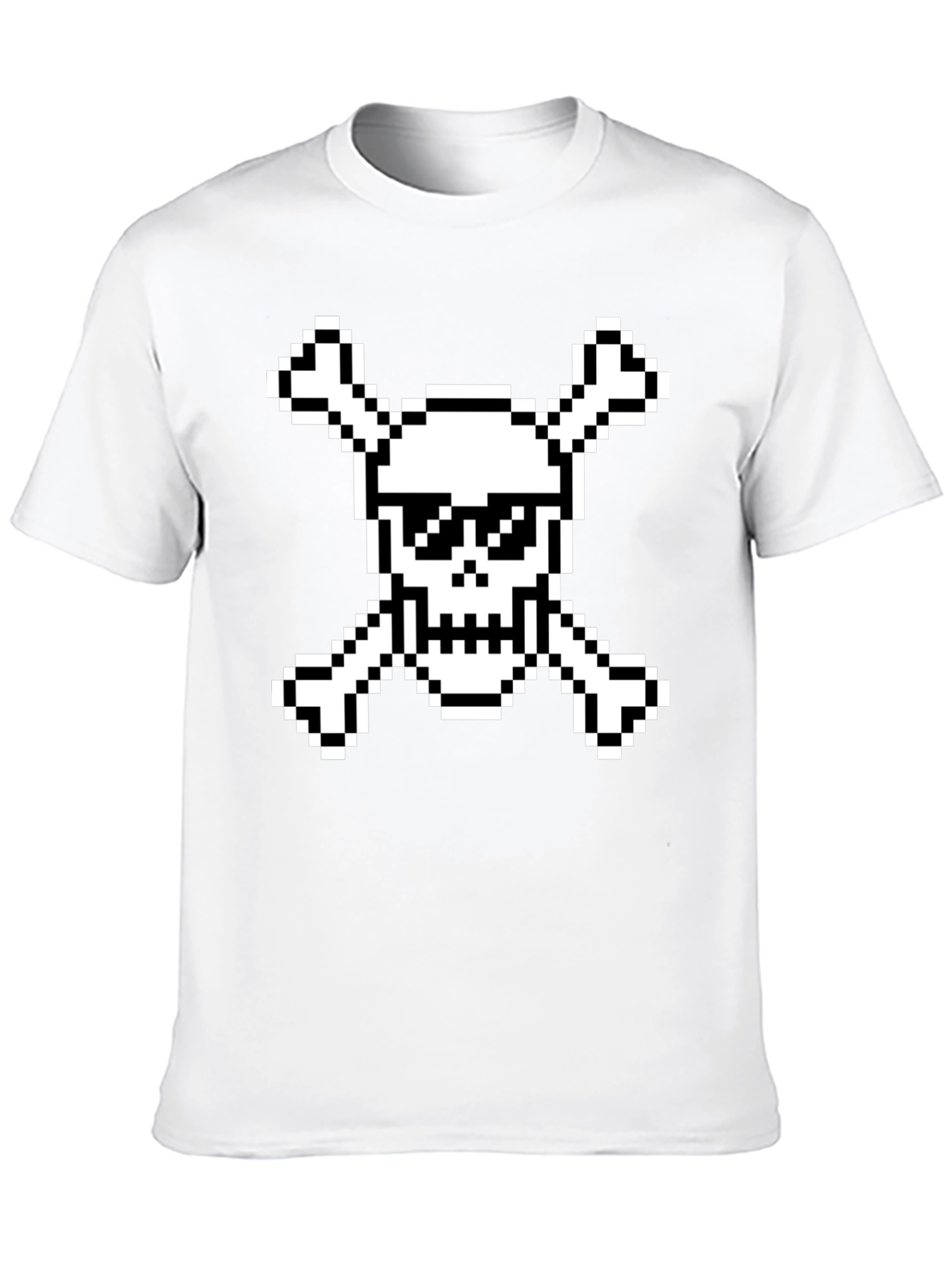 Pixel Pirate Skull & Crossbones Black Graphic Tee