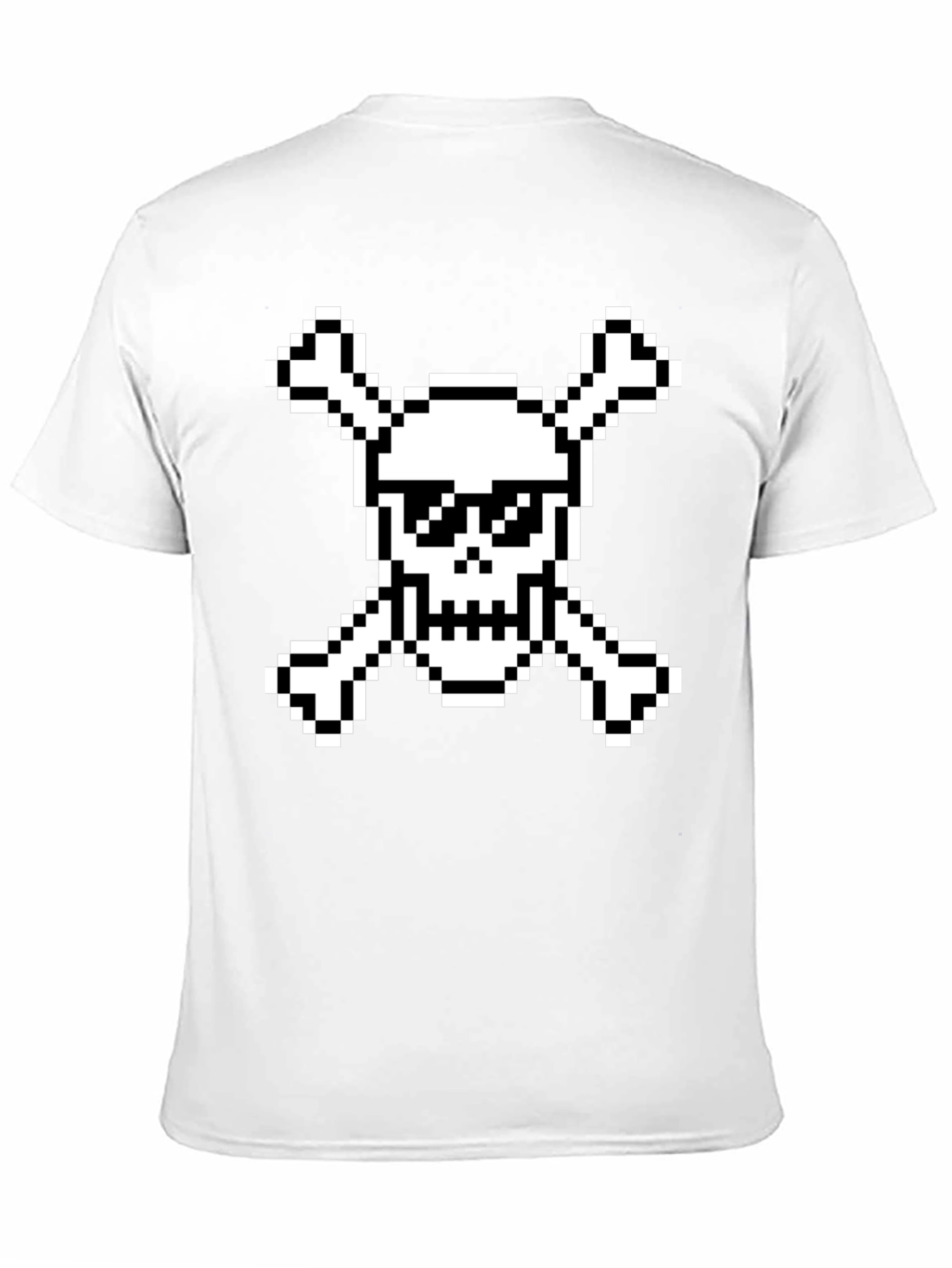 Pixel Pirate Skull & Crossbones Black Graphic Tee
