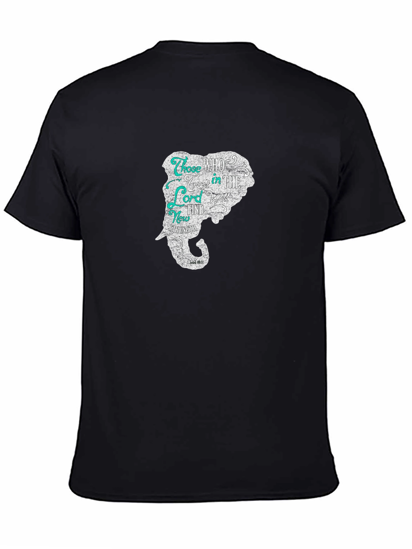 Elephant Scripture Graphic Print T-Shirt