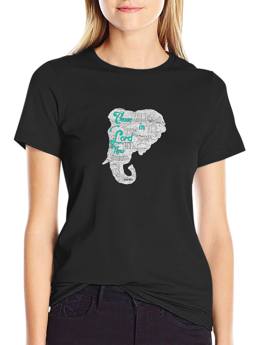 Elephant Scripture Graphic Print T-Shirt