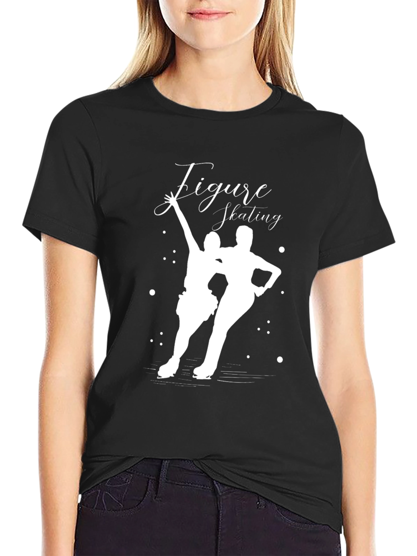Figure Skating Black Graphic Tee