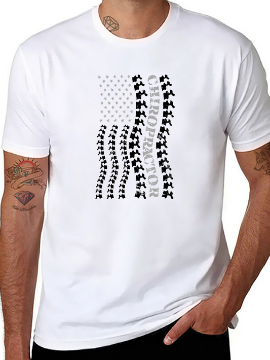 Chiropractor American Flag Graphic T-Shirt