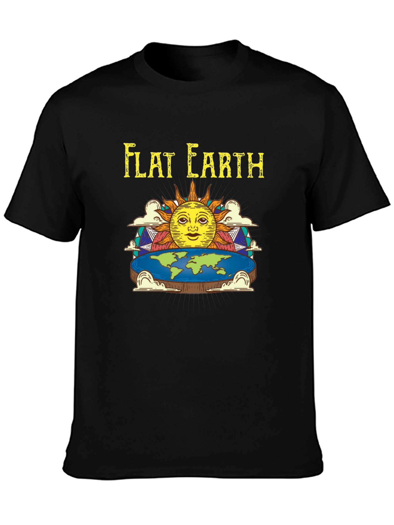 Flat Earth Graphic Tee - Statement T-Shirt