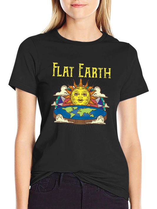 Flat Earth Graphic Tee - Statement T-Shirt