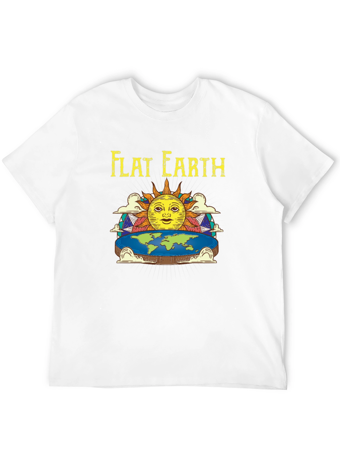Flat Earth Graphic Tee - Statement T-Shirt