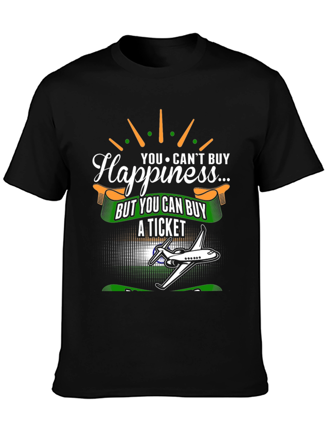 Happiness Ticket T-Shirt - Airplane Graphic Tee