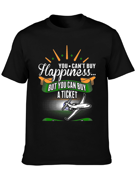 Happiness Ticket T-Shirt - Airplane Graphic Tee