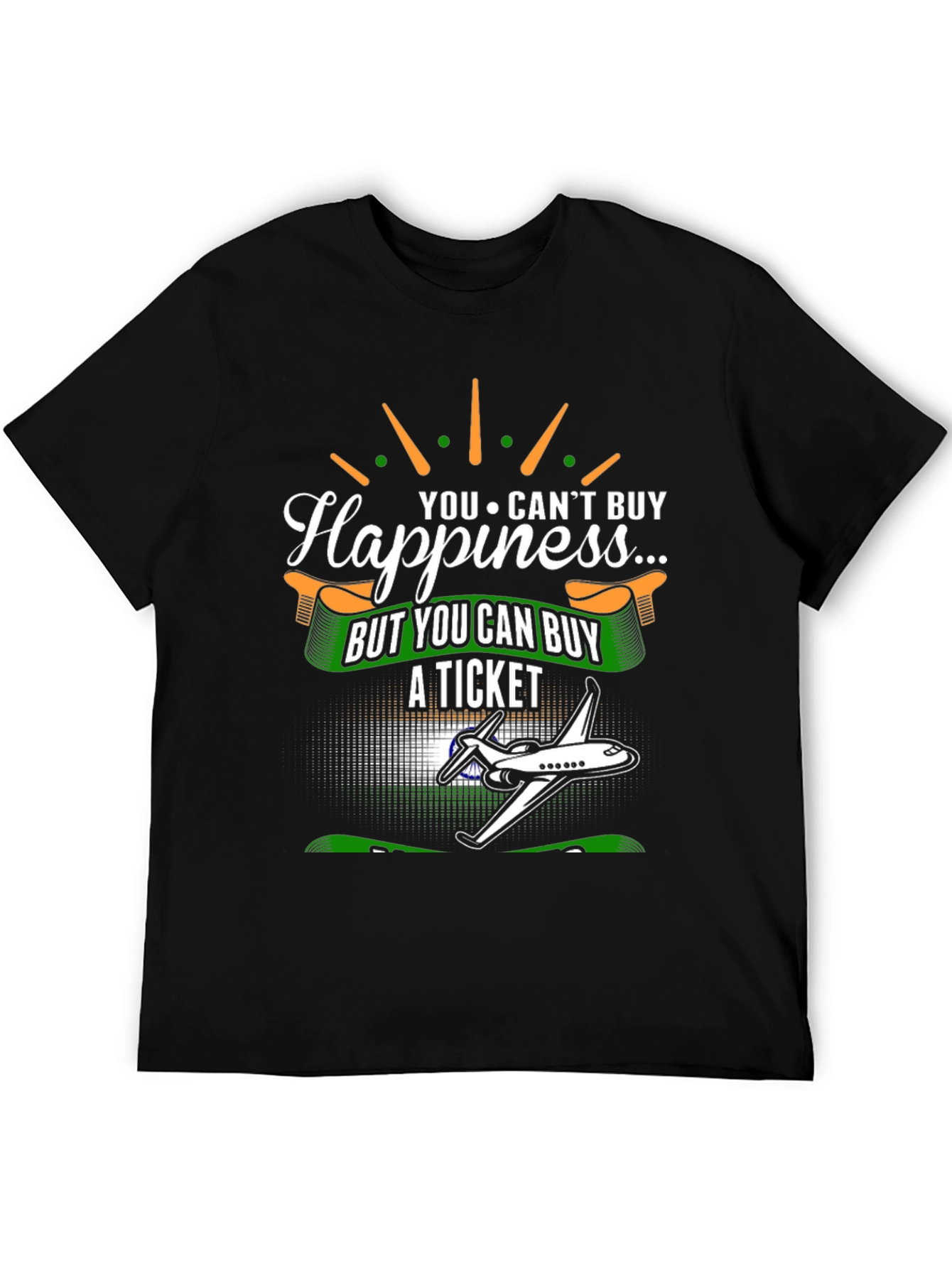 Happiness Ticket T-Shirt - Airplane Graphic Tee