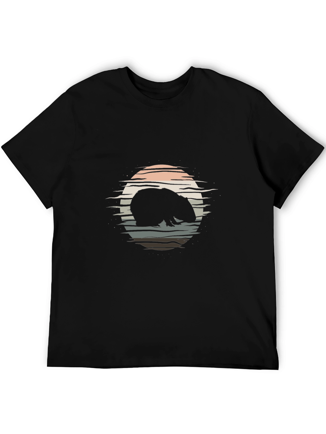Retro Sunset Beaver Graphic T-Shirt - Soft Cotton Tee