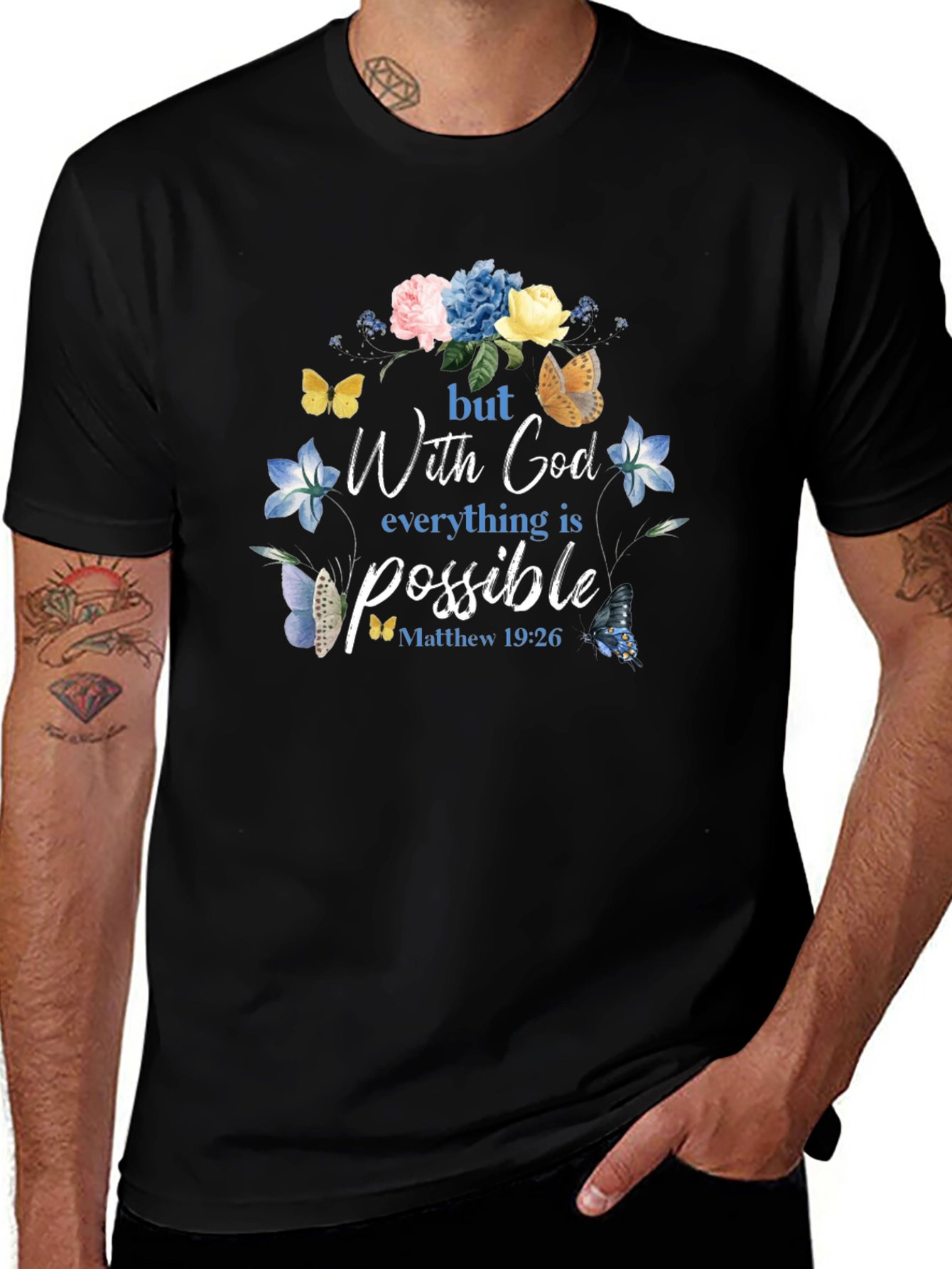 Floral Christian T-Shirt - God is Possible