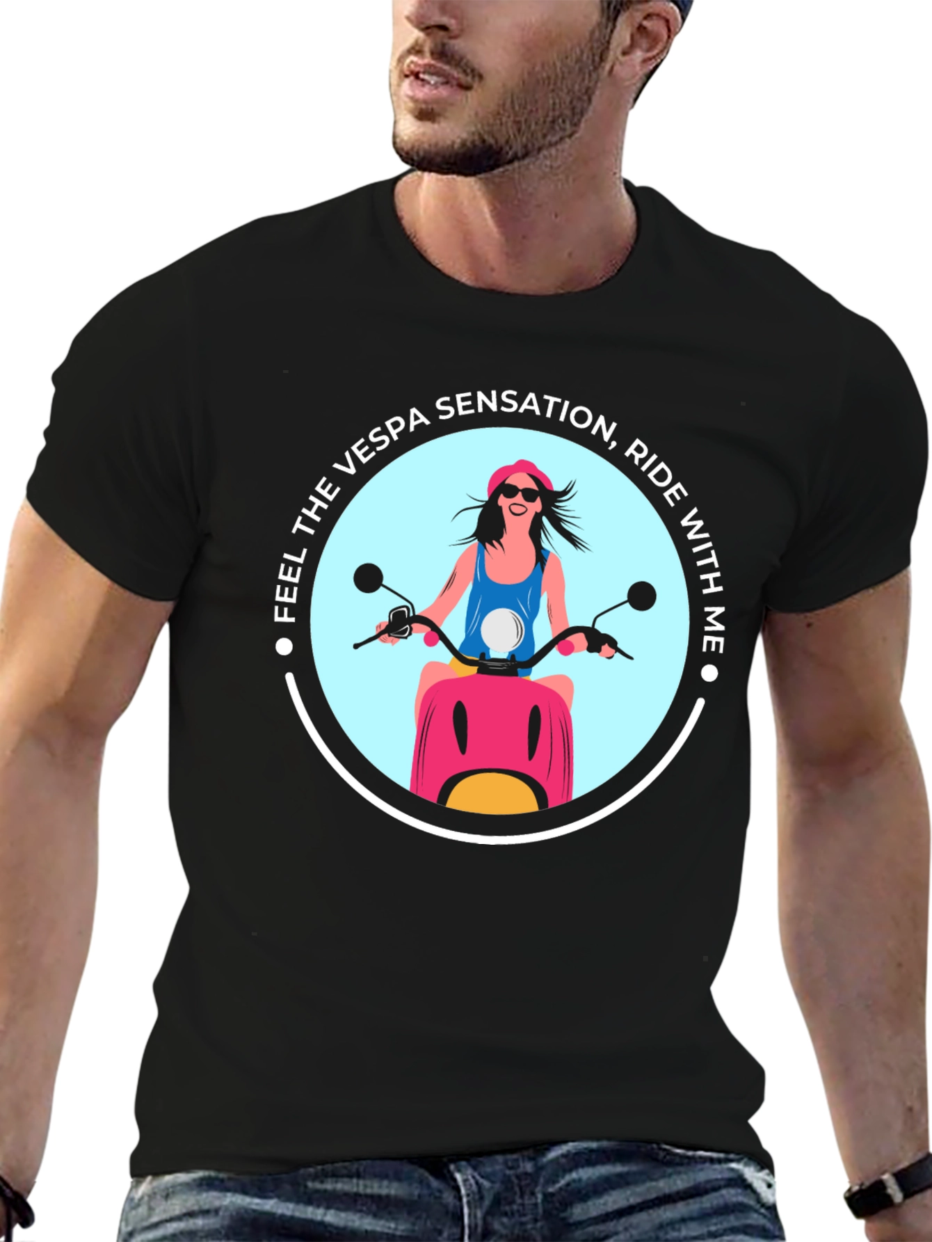 Vespa Sensation Ride T-Shirt - Black