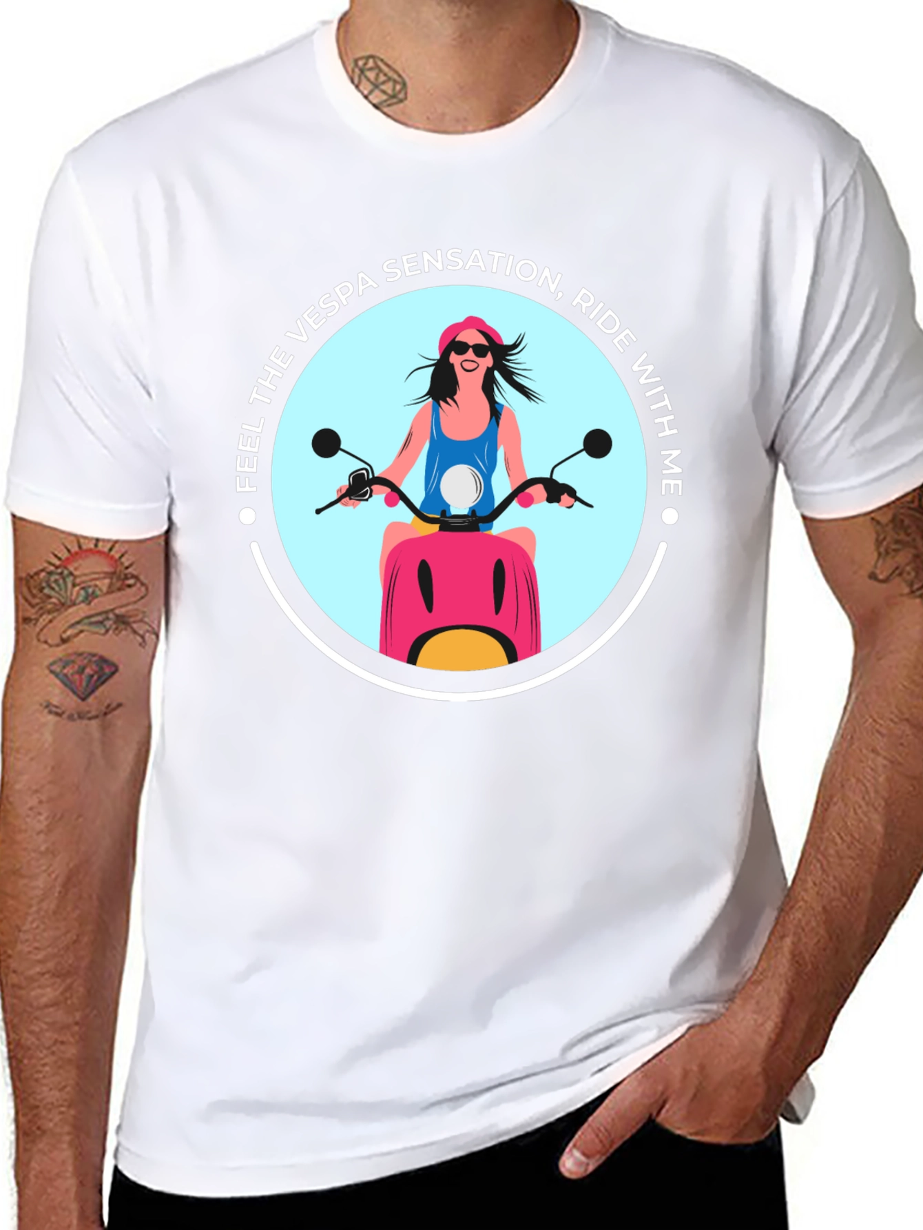Vespa Sensation Ride T-Shirt - Black