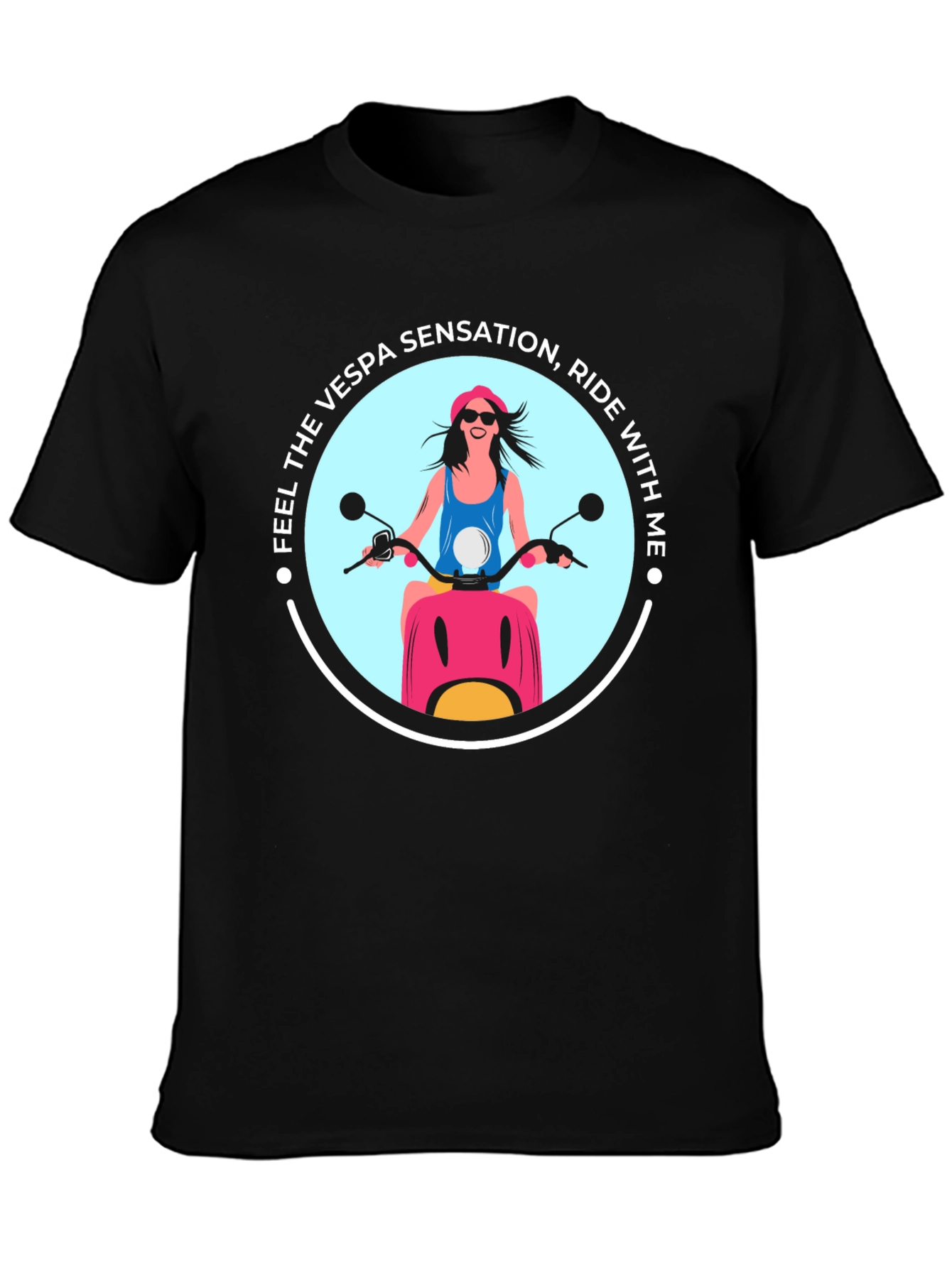 Vespa Sensation Ride T-Shirt - Black